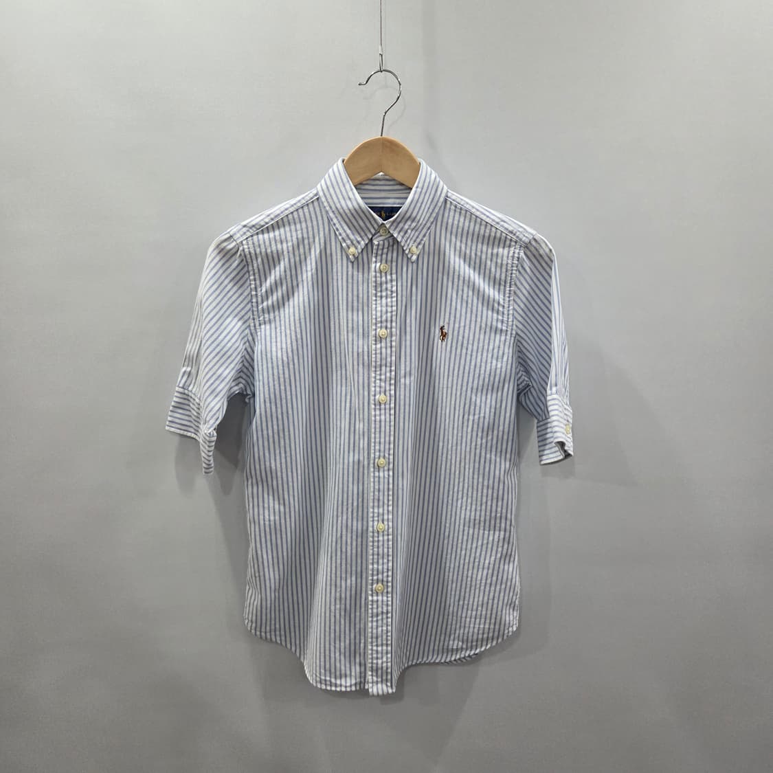 폴로랄프로렌 우먼 버튼다운 스트라이프 반팔셔츠 S 상품이미지1