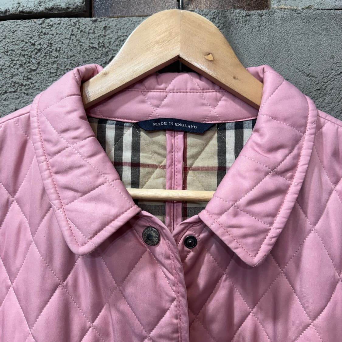 버버리 우먼스 핑크 퀼팅 자켓 made in ENGLAND (L)   상품이미지6