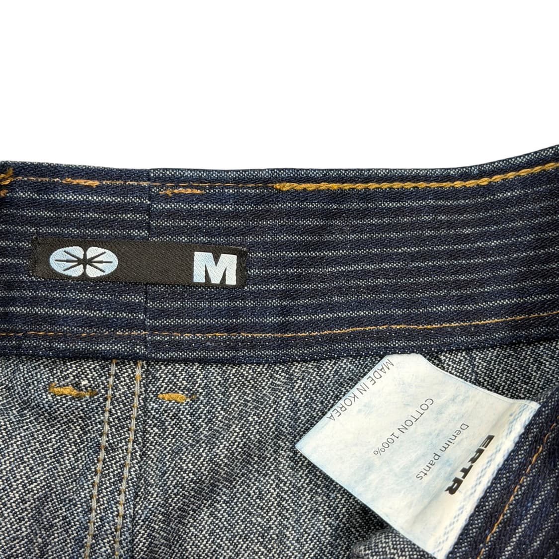 ERTR 이알티알 스트라이프 로우 데님 팬츠 인디고 M 상품이미지5