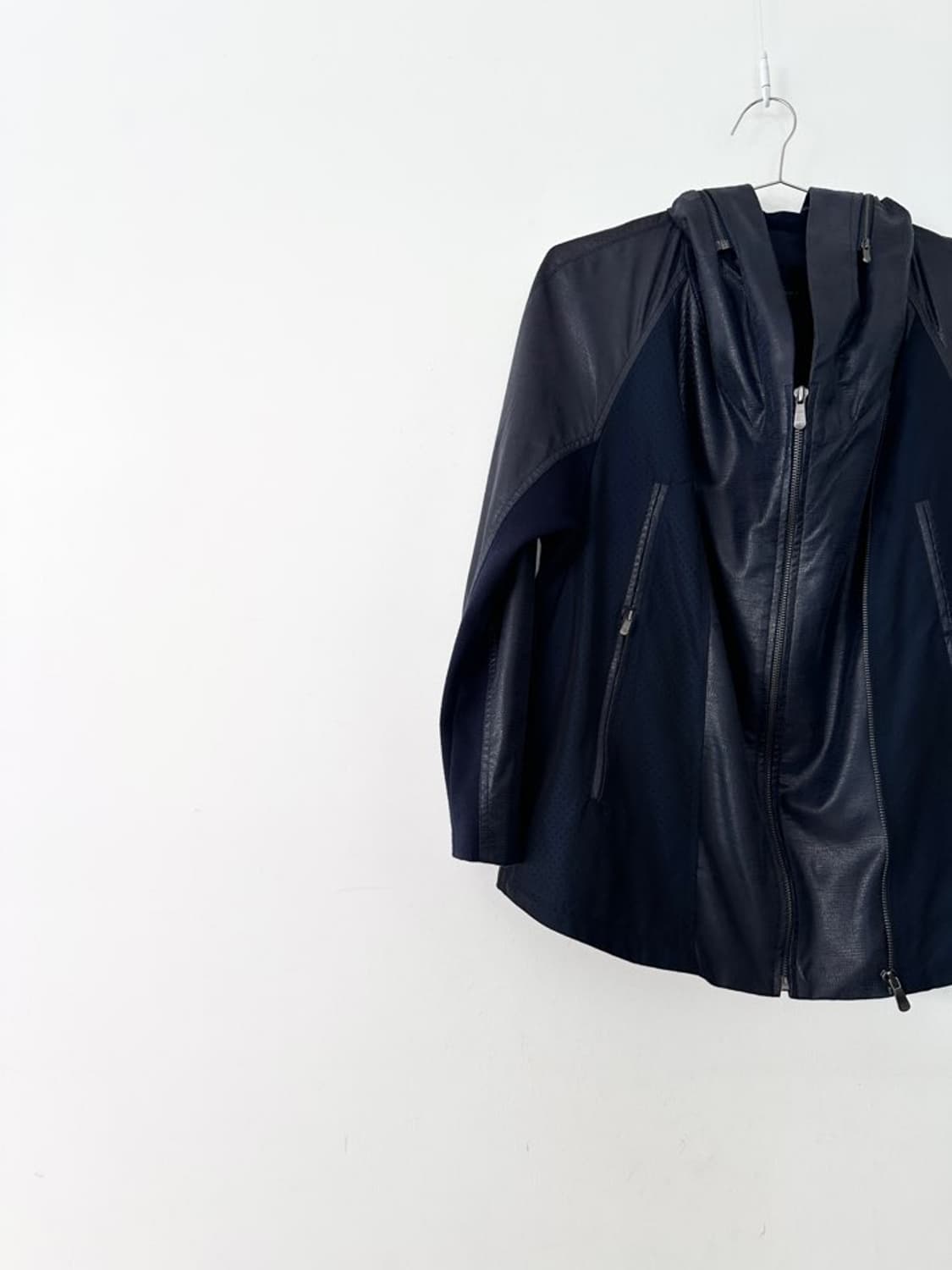 CROCODILE crack leather mix jacket  상품이미지2