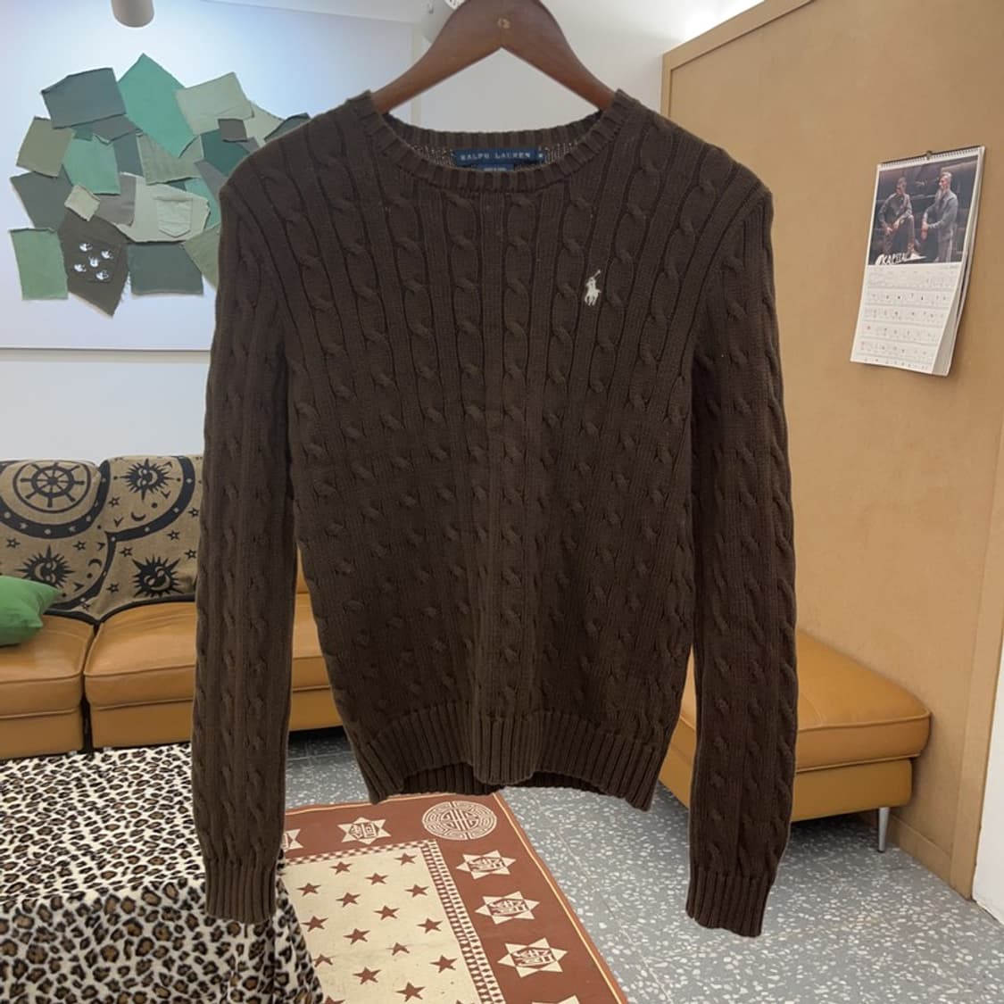 폴로 랄프로렌 여리 슬림핏 꽈배기 케이블 니트 M C08945 상품이미지3