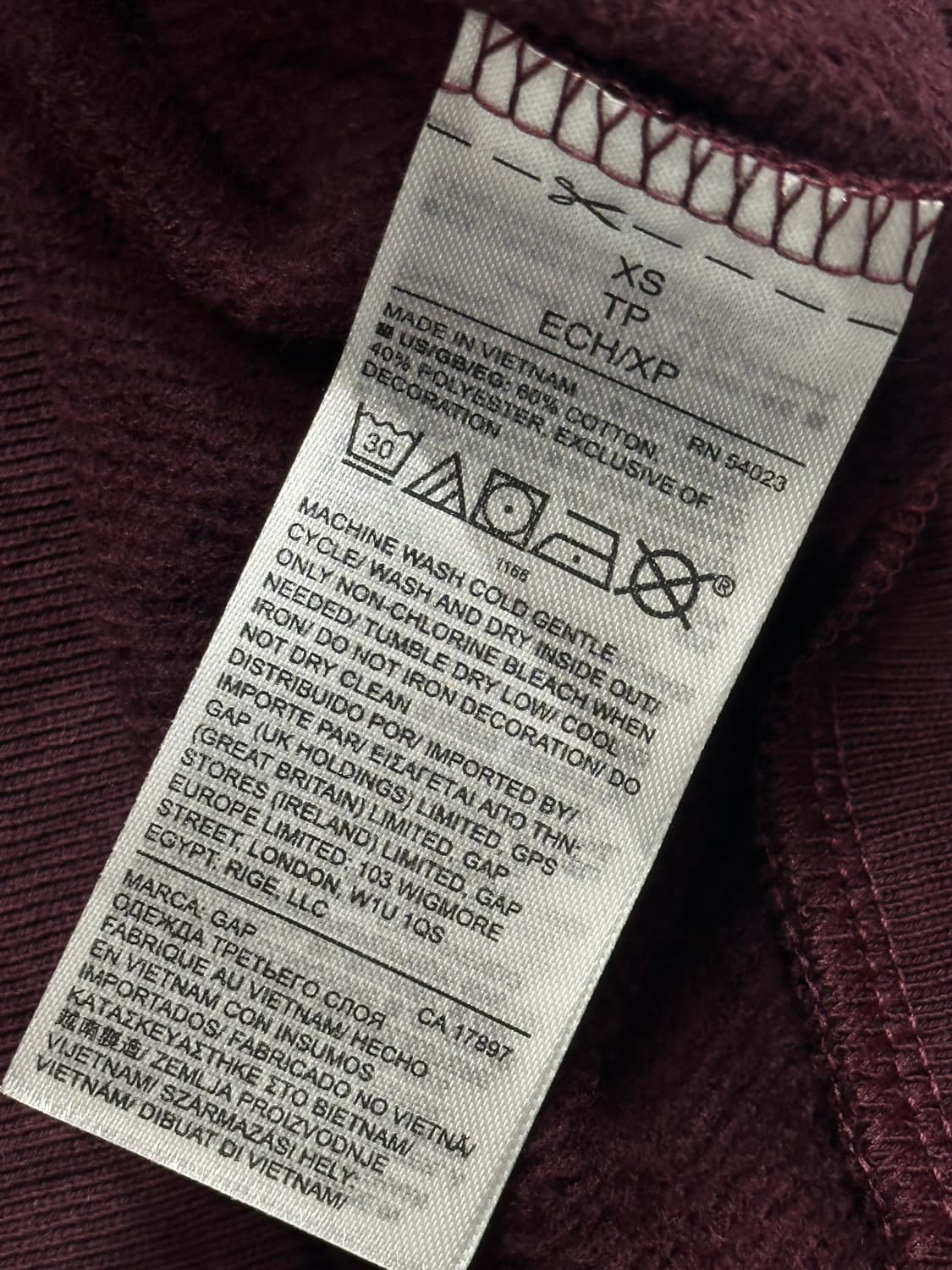 🔮재팬Gap 버거디 퍼플 후드집업🔮 그런지 괴짜 아우터 후디 상품이미지6