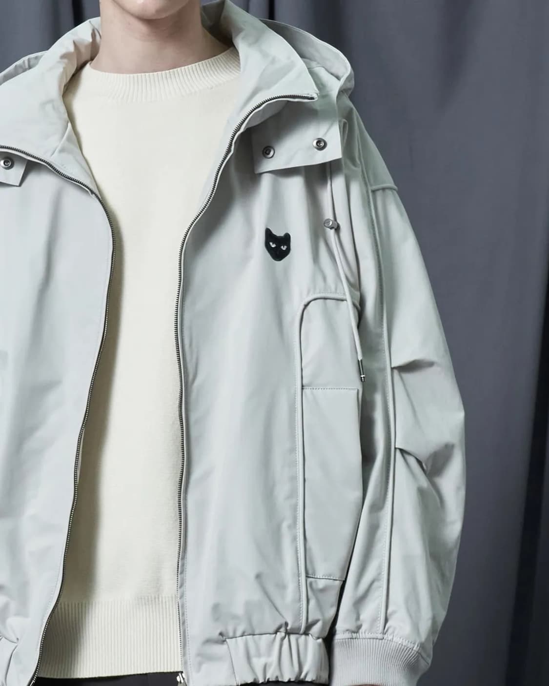 지제로 송지오 후드 디터쳐블 돌먼 점퍼 크림 상품이미지7