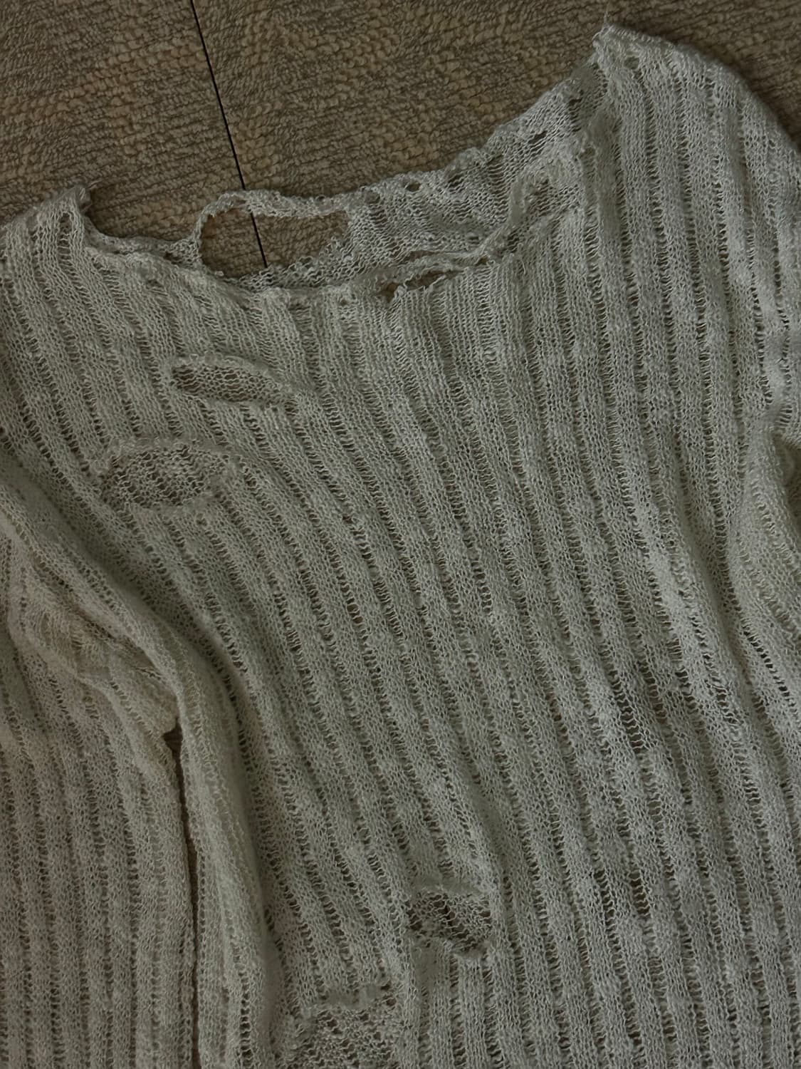 그런지 데미지 사선 니트 상품이미지2