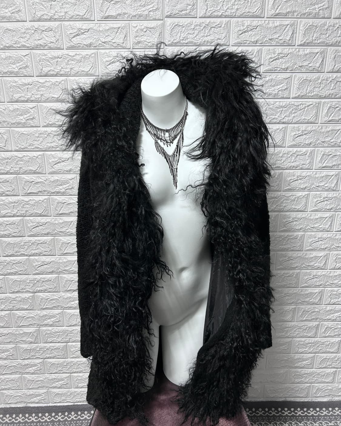 Iro 롱 드레이프 퍼 후드 가디건 상품이미지2