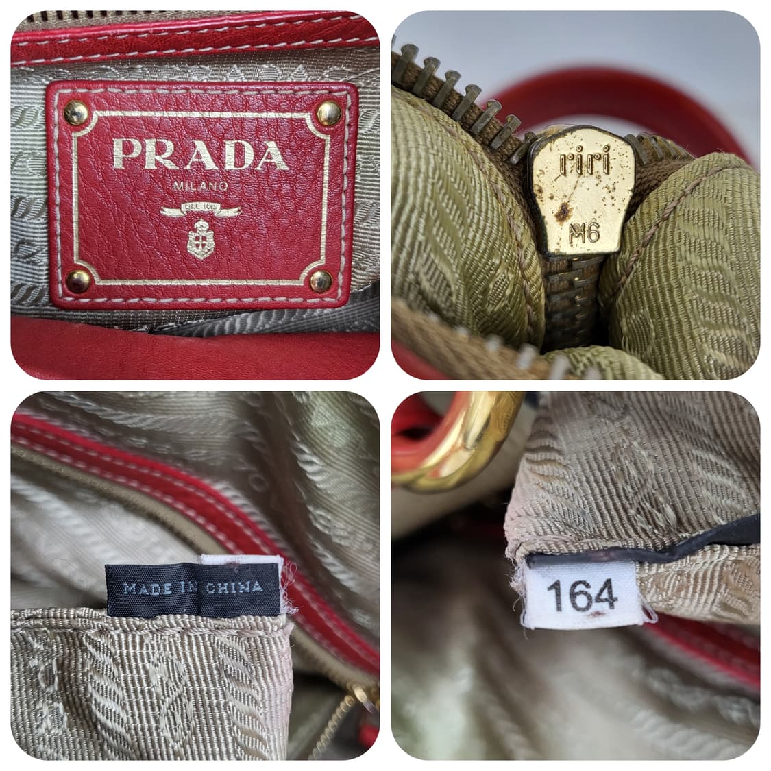 정품 프라다 비텔로 다이노 레드 호보백 상품이미지9