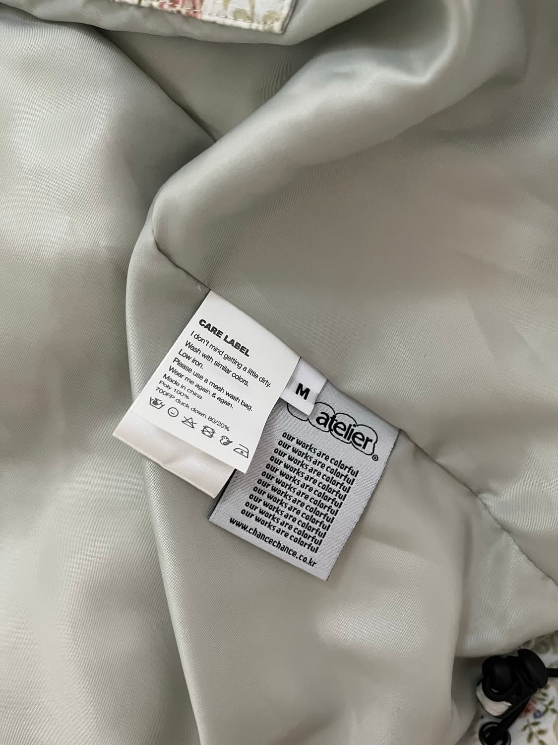 챈스챈스 플라워패턴 패딩 숏패딩 상품이미지4