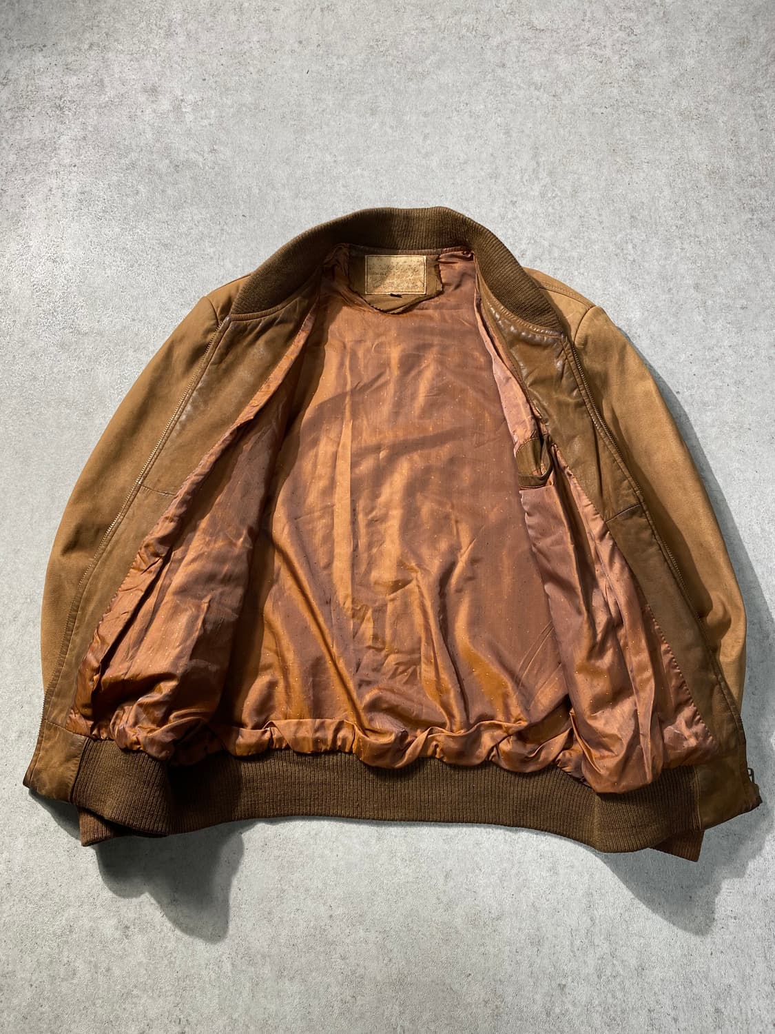 [XL] 8-90s Vintage 빈티지 소가죽 스웨이드 블루종 상품이미지5