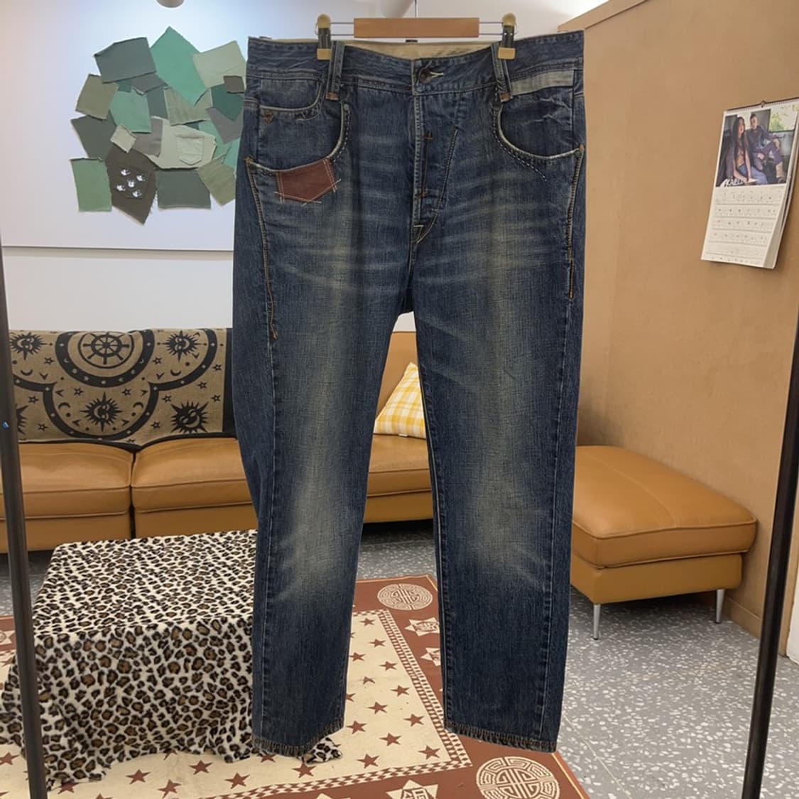 리바이스 쿠퍼 웨스턴 포켓 스티치 워싱 데님팬츠 34인치 C08991 상품이미지3