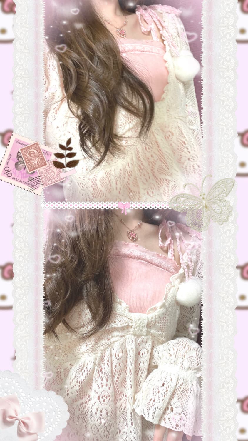 리즈리사 폼폼 캐미솔 핑크 /딸기우유 나시 끈나시 슬립 슬리브리스 상품이미지1