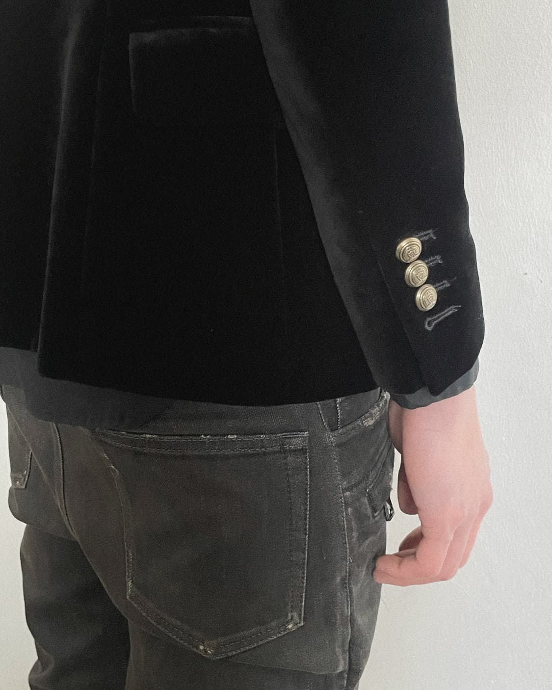 발망 x H&M 벨루어 스모킹 블레이져 상품이미지3