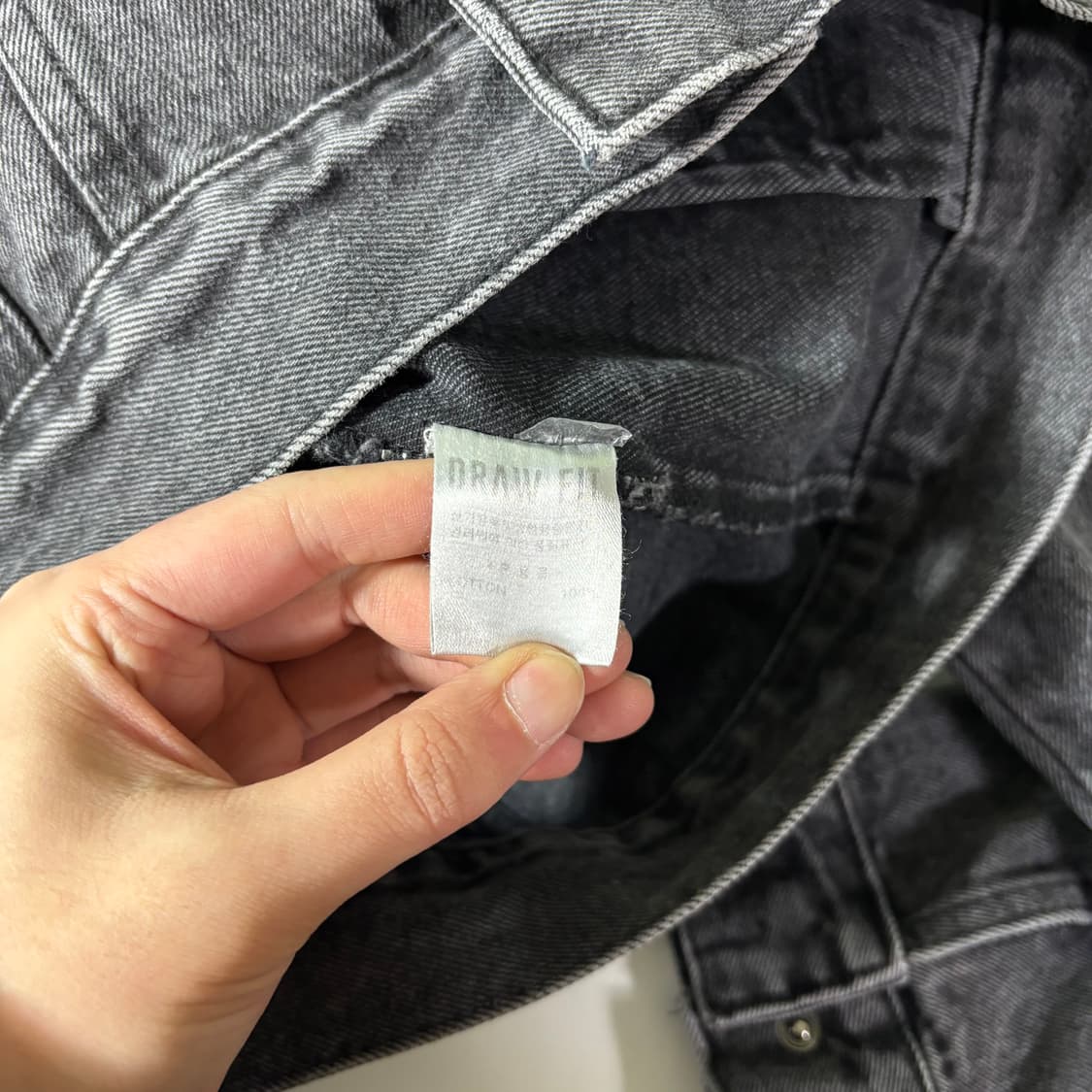 M 드로우핏 빈티지워싱 흑청 데님자켓 상품이미지5