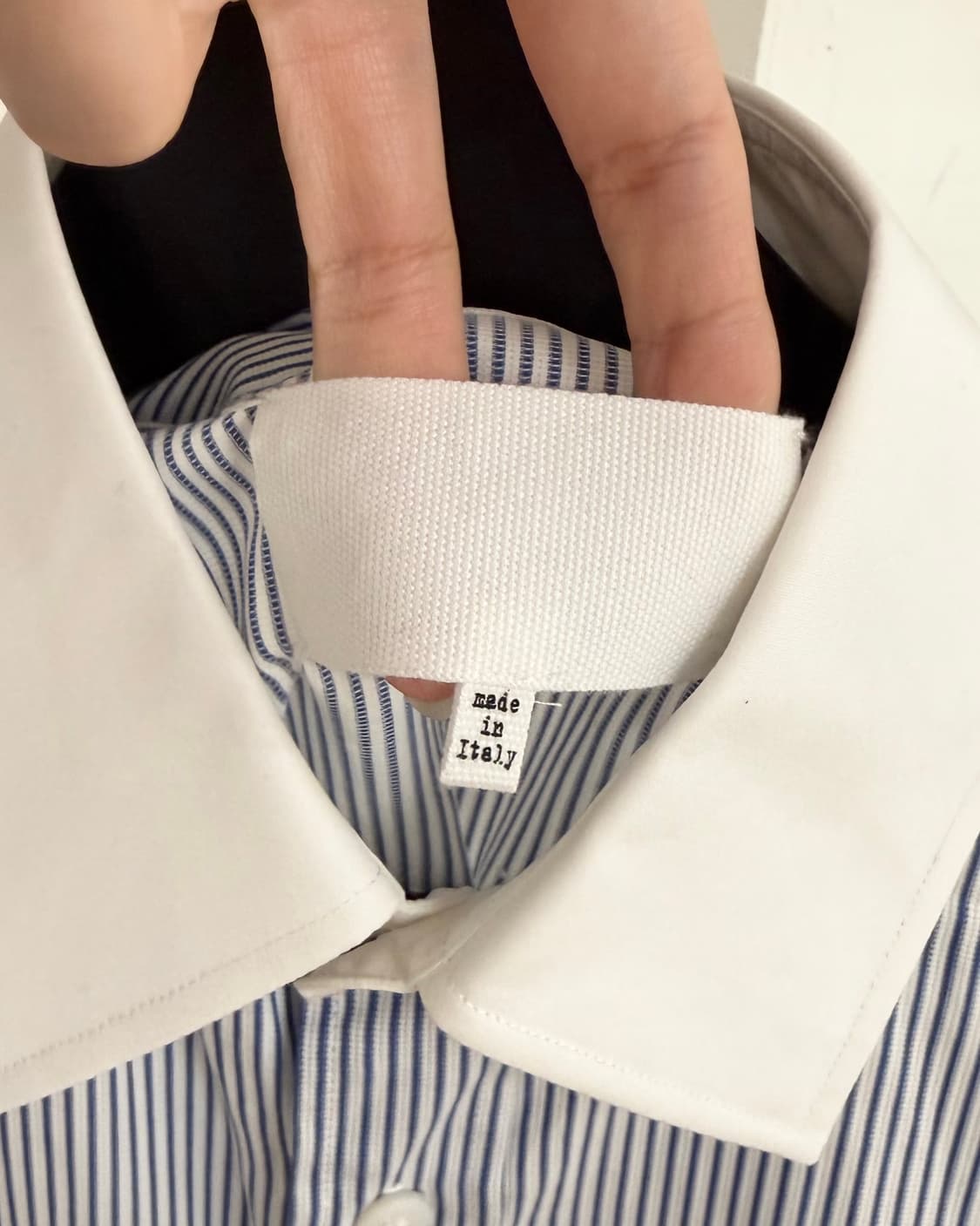 메종 마르지엘라 블루 스트립드 화이트칼라 셔츠 상품이미지7