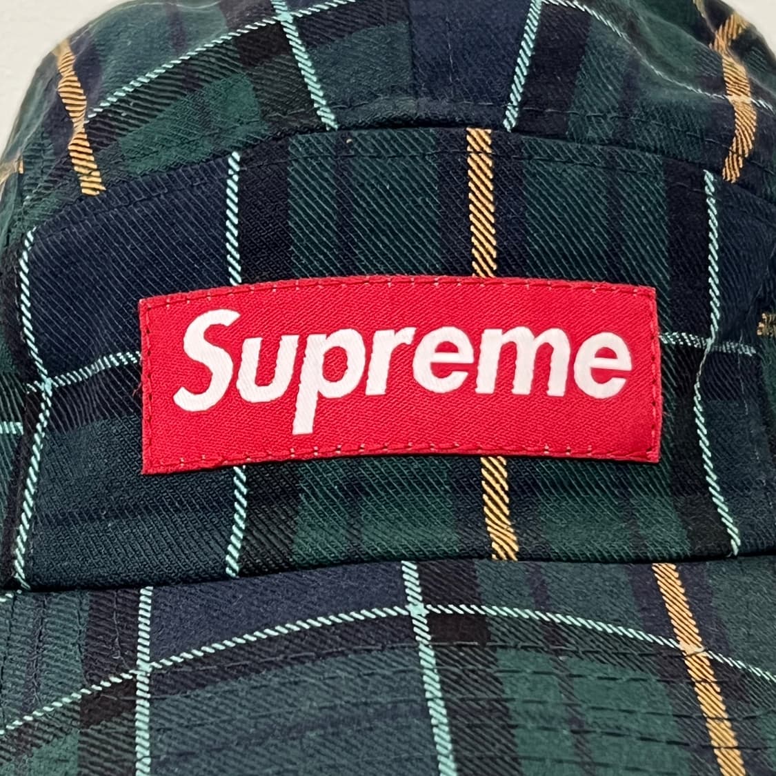 슈프림 2005 타탄 체크 캠프캡 그린 상품이미지7