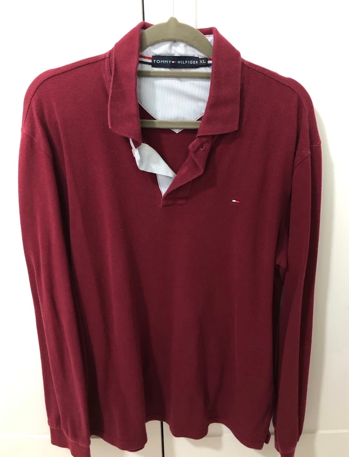 타미힐피거 버건디 긴팔폴로 L 상품이미지1
