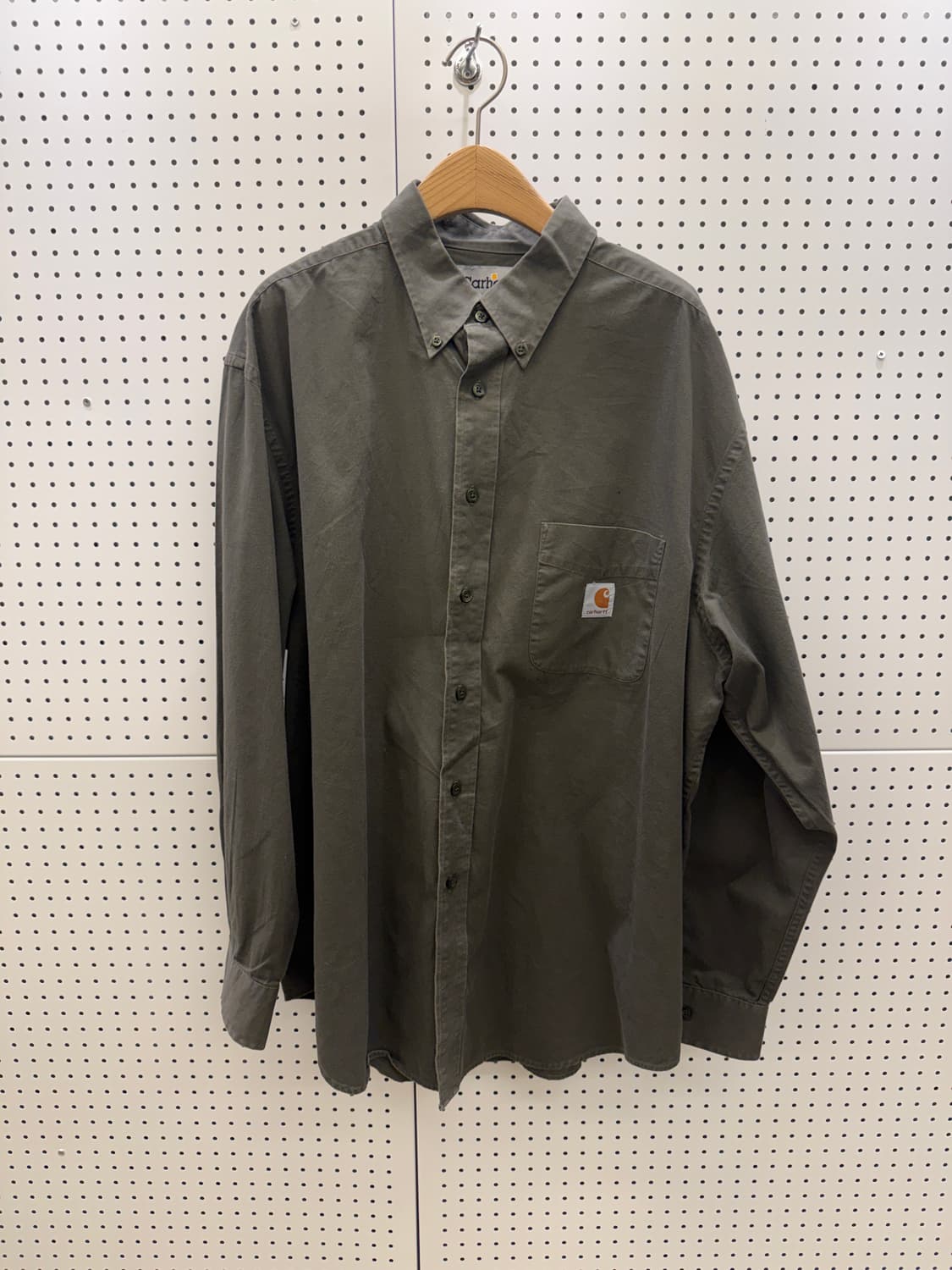 칼하트 빈티지 버튼다운 워크셔츠 카키 U1623 상품이미지2