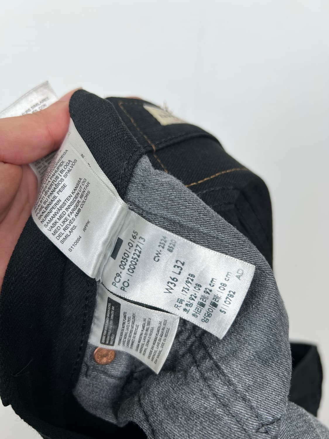 Levis 리바이스 501 빅E 블랙 데님 팬츠 상품이미지9