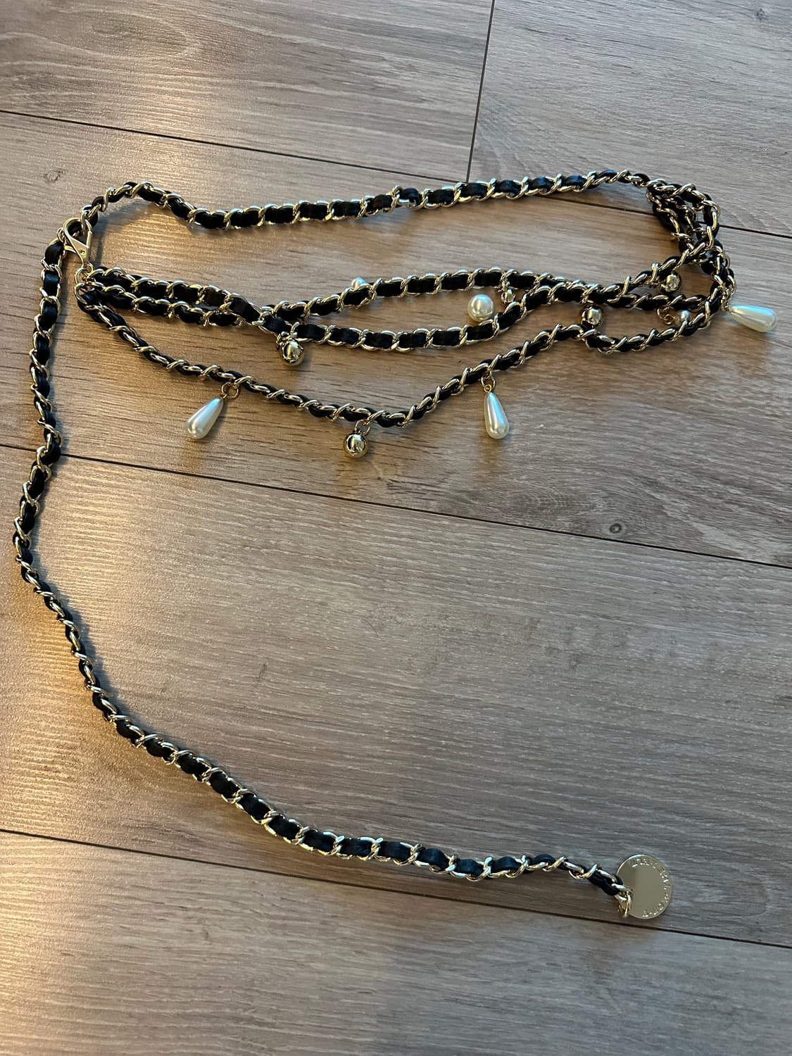 비로우더벨트 (B-low the belt) 진주 골드 체인 벨트 상품이미지2