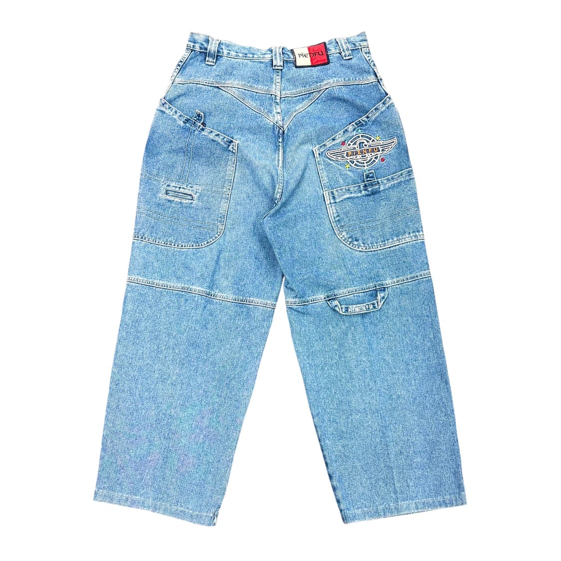 (32) 90s 피엔푸 빈티지 올드스쿨 힙합 카펜터 와이드 데님 팬츠 상품이미지1