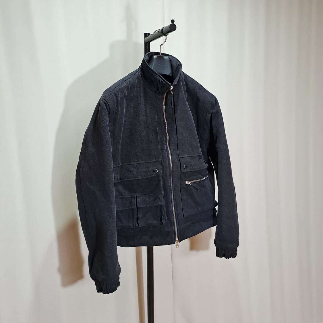 (택포) 브이넥러버 리버서블 데님 퀼팅 자켓 L B190 상품이미지3