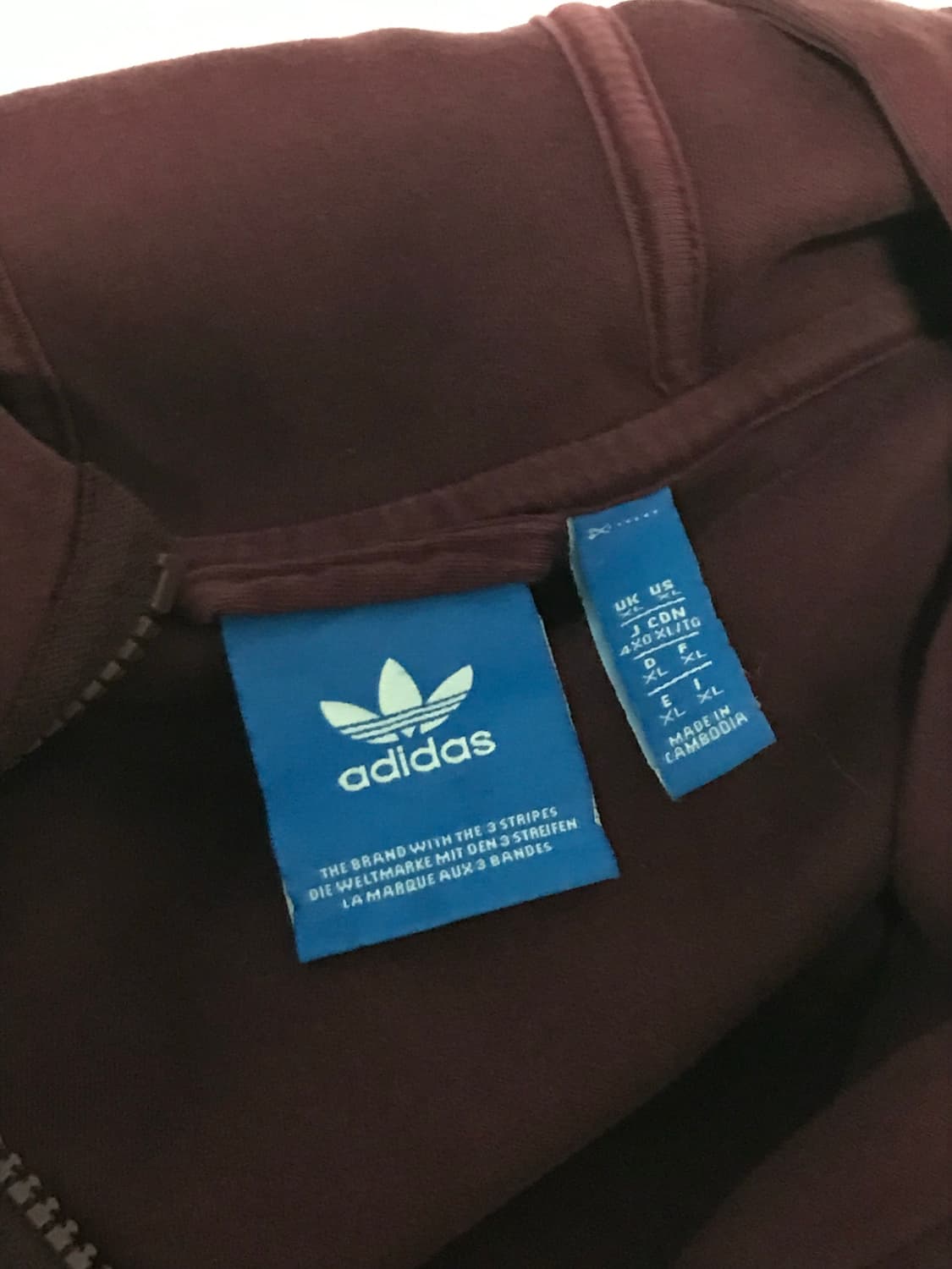 (무배) 아디다스 버건디 후드집업 상품이미지7