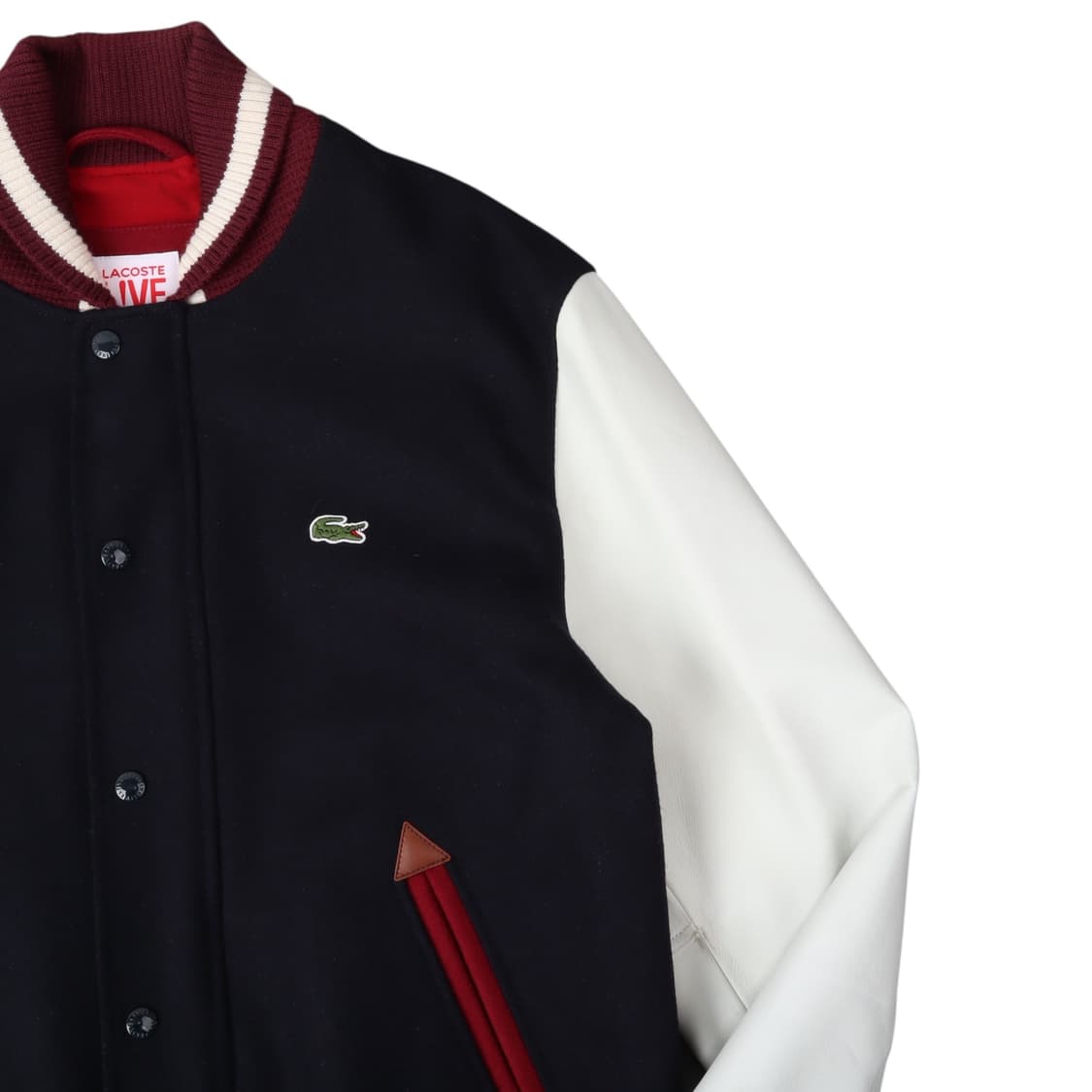 라코스테 카우레더 울 바시티 자켓 상품이미지3