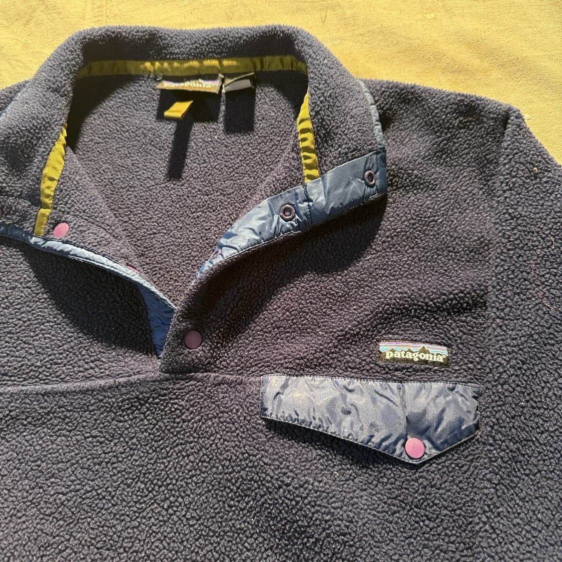 90s 자메이카 파타고니아 신칠라 스냅-T 네이비 상품이미지3