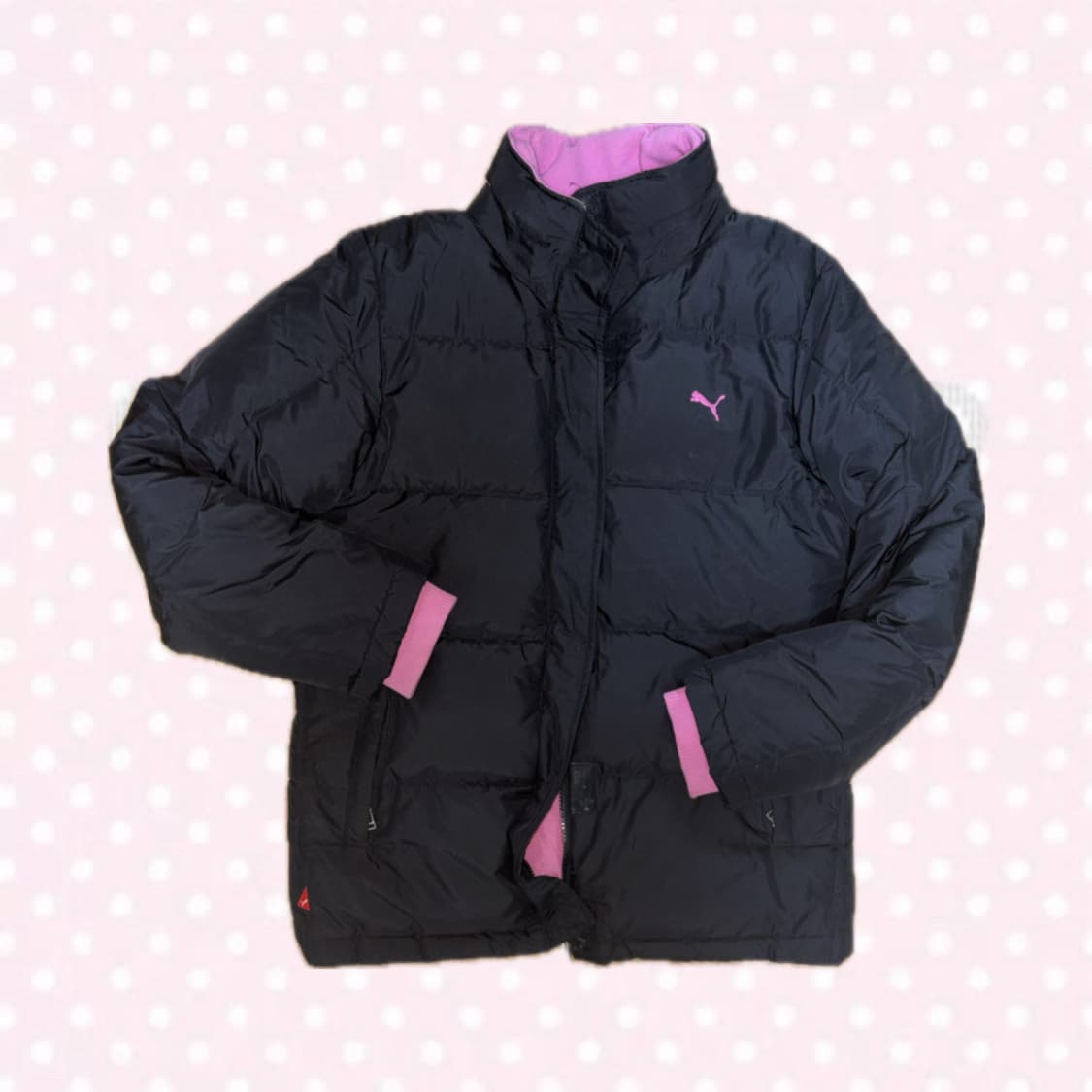 PUMA 퓨마 푸마 블랙/핑크 후드 패딩 상품이미지5
