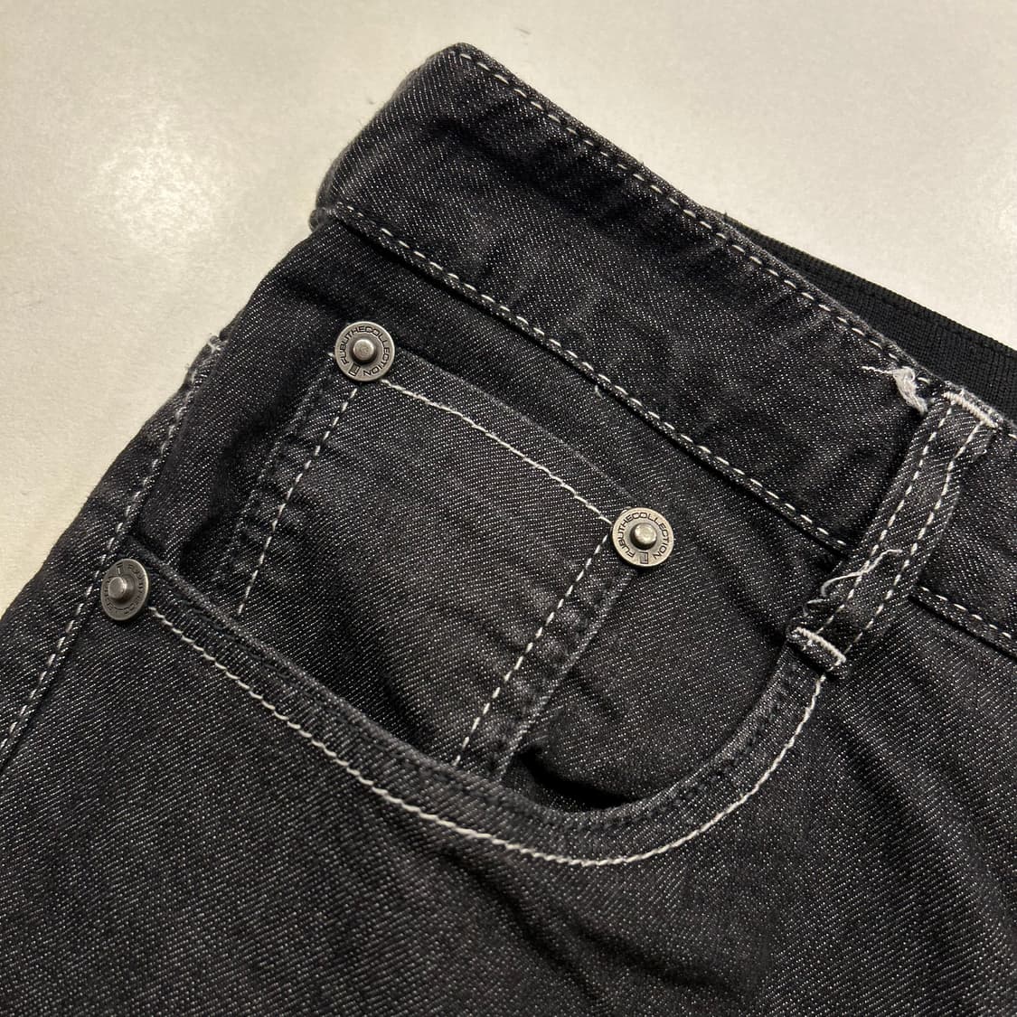 FUBU 후부 7부 빈티지 블랙 데님 반바지 B89 상품이미지6