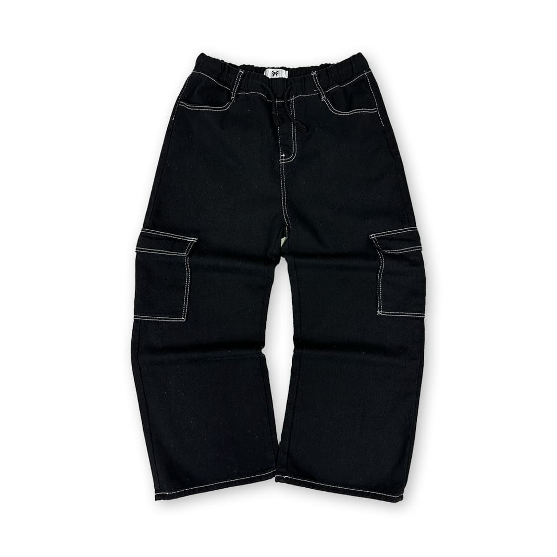 스티치 밴딩 팬츠 블랙 상품이미지1