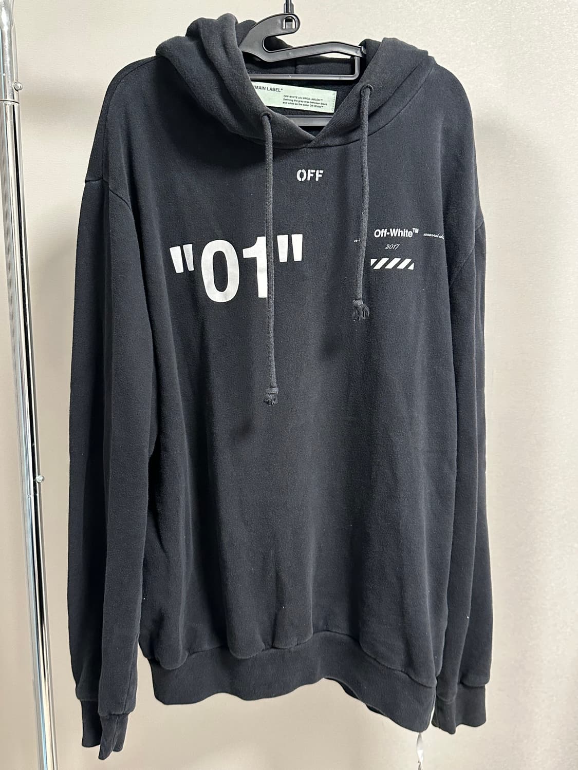 오프화이트 "01" 다이아고널 후드티 XL 상품이미지1