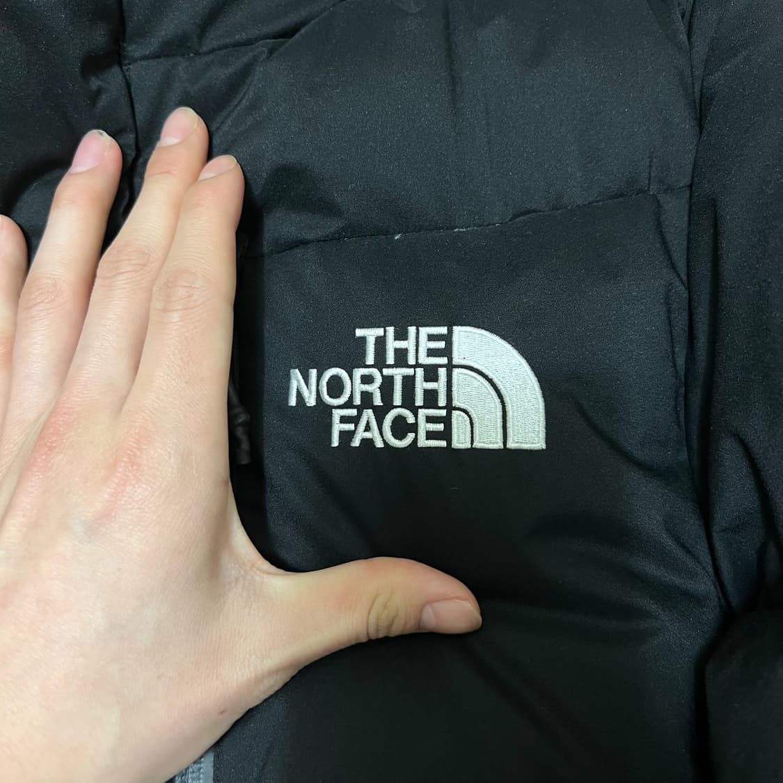 노스페이스 아틀레틱 로고 구스다운 후드 롱패딩 M/95  상품이미지3