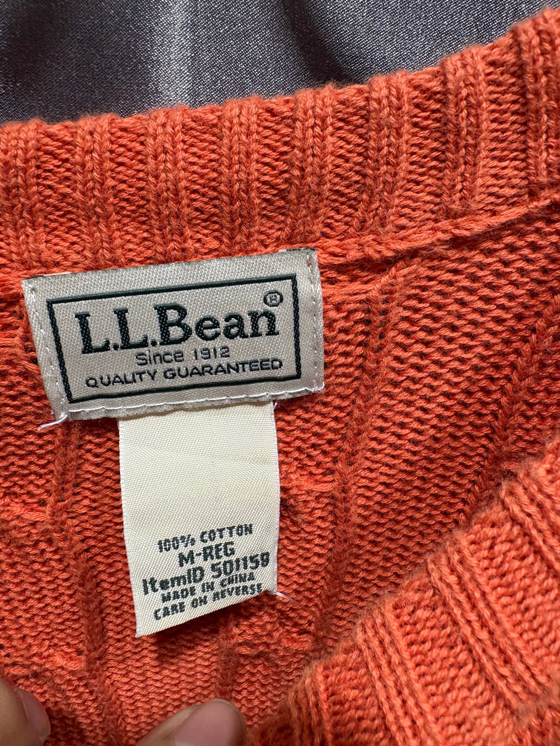 M 엘엘빈 1912 오렌지 케이블 니트 상품이미지5