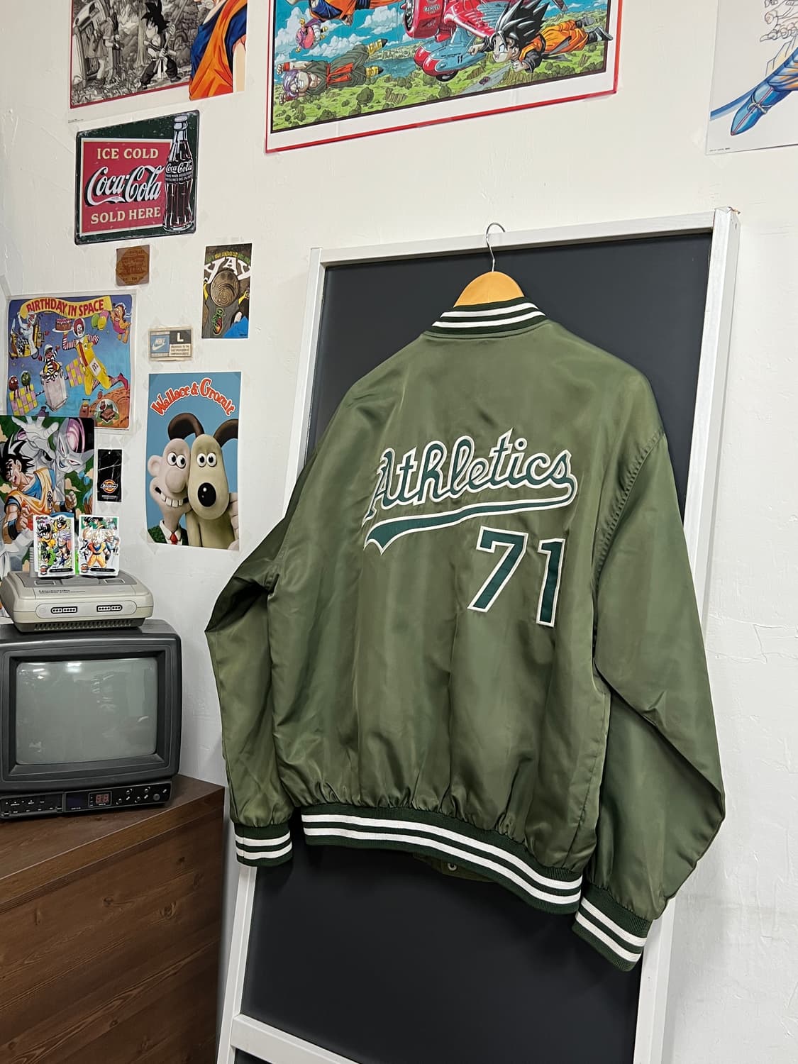 MLB f&f 오클랜드 애슬레틱스 스타디움 바시티 자켓 상품이미지8