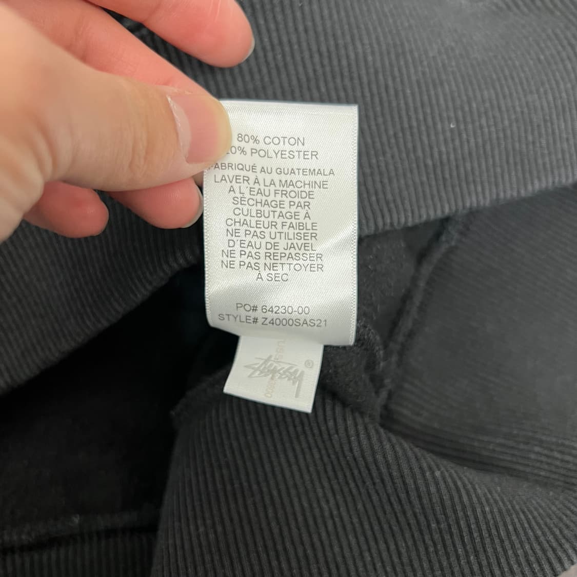 스투시 베이직 스탁로고 오버사이즈 후디 블랙 상품이미지6