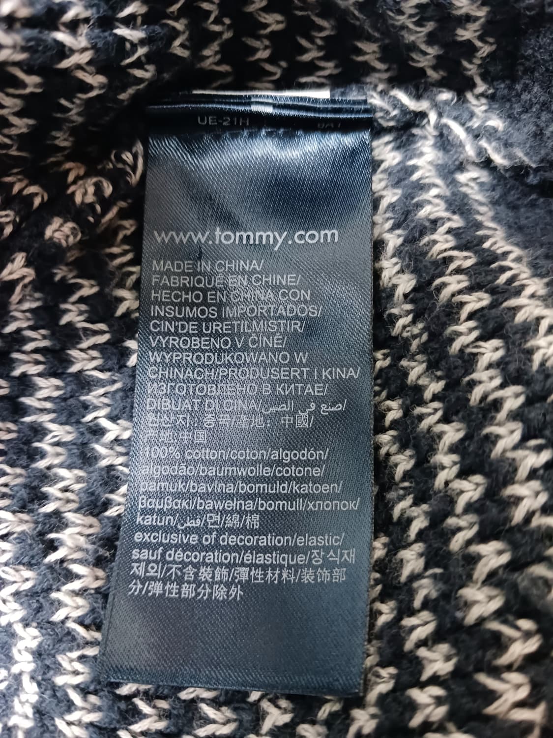 [M] 타미힐피거 패턴 코튼 니트 스웨터 네이비 상품이미지6