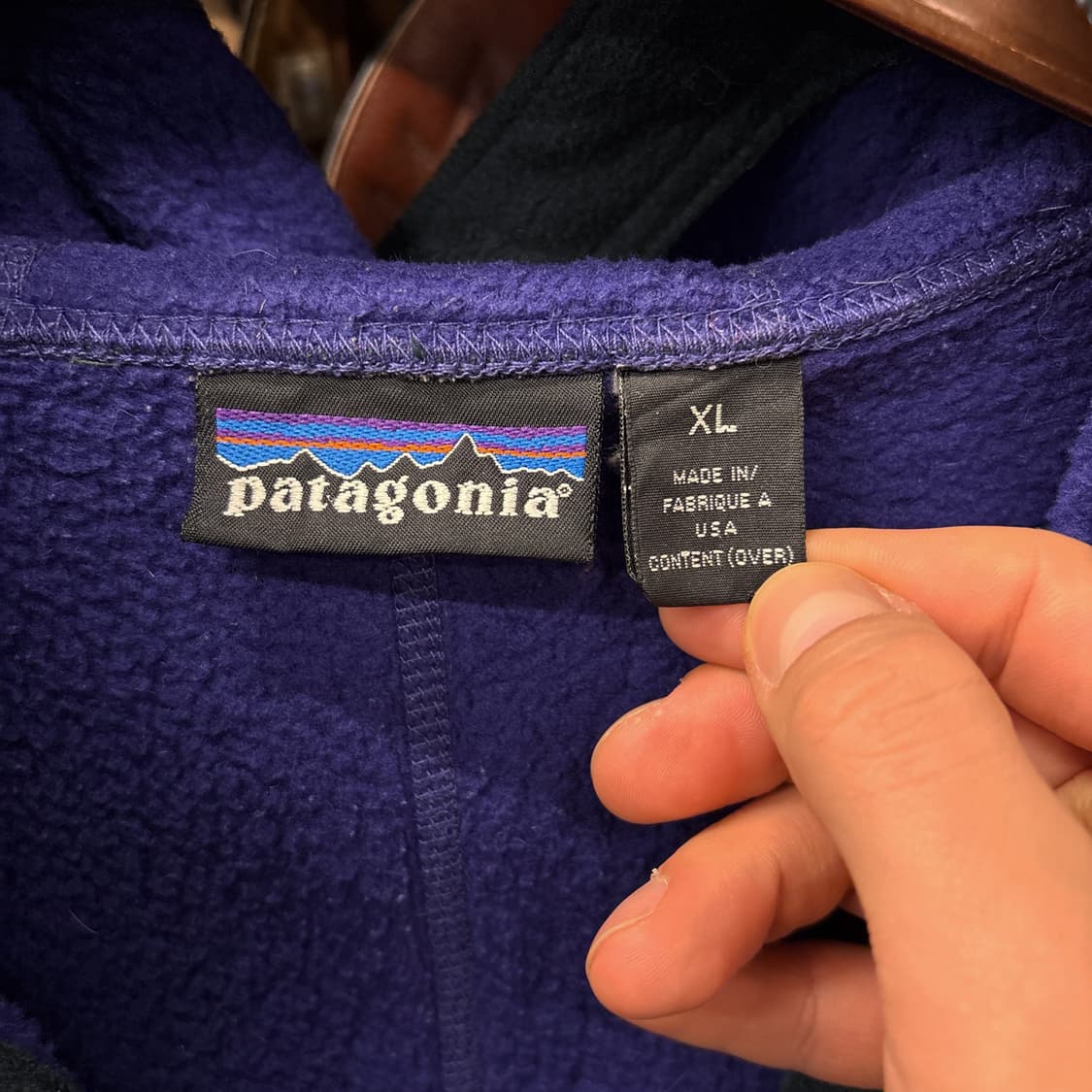 90s 파타고니아 미국생산 윈드존 플리스 후드 집업자켓 퍼플 N887 상품이미지8