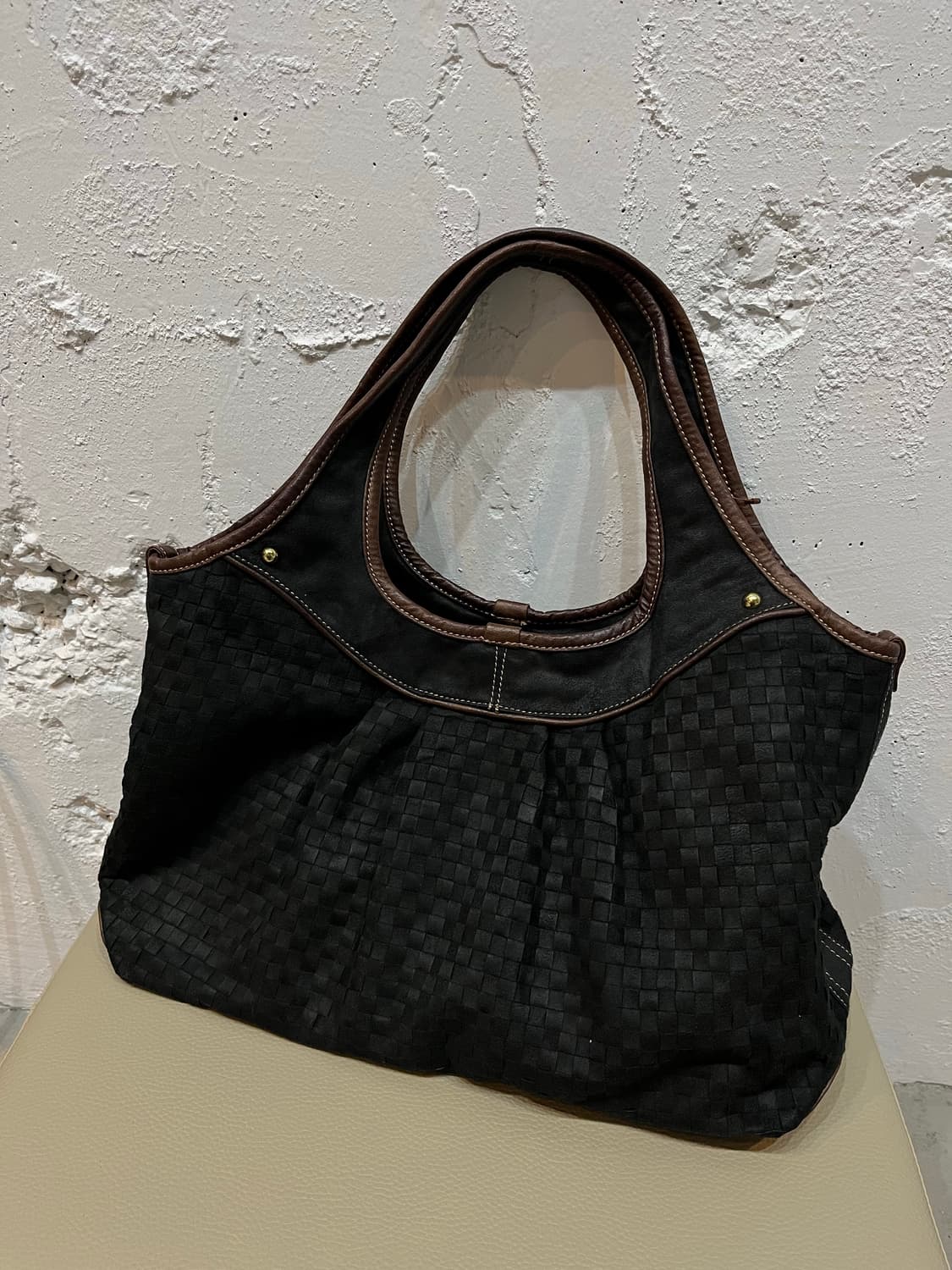 off the wall JPN 스웨이드 위빙 숄더백 토트백 상품이미지1