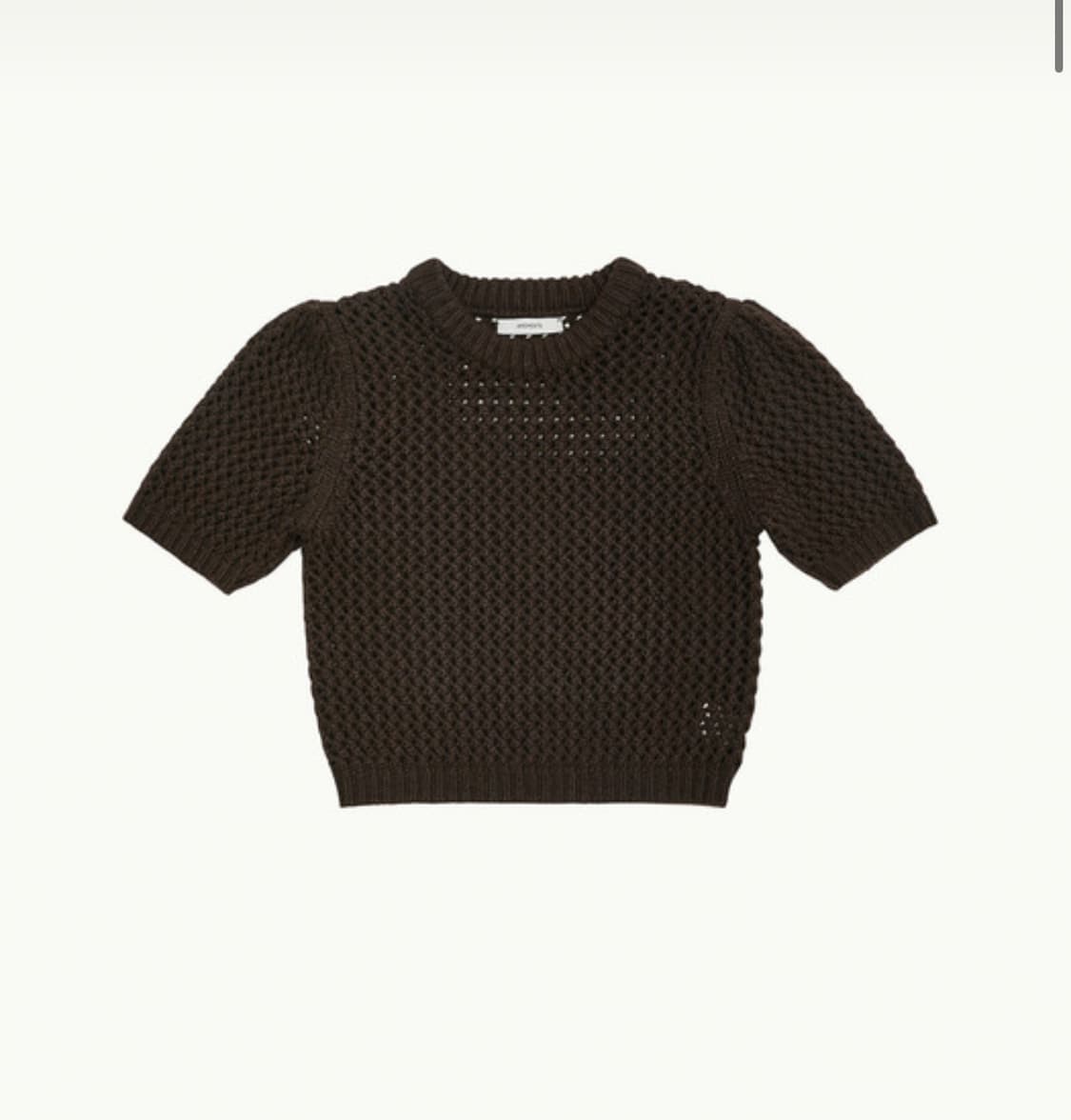 아모멘토 BALLOON SLEEVE CROCHET PULLOVER 브라운 상품이미지1