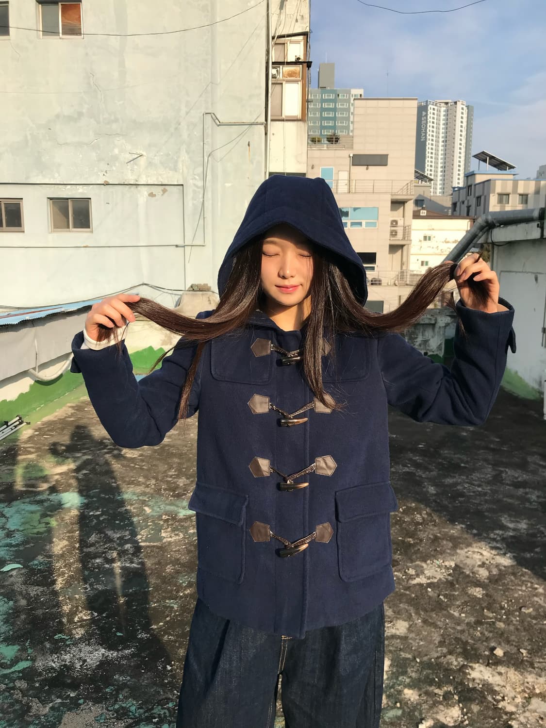 네이비 후디 떡볶이 코트  상품이미지6