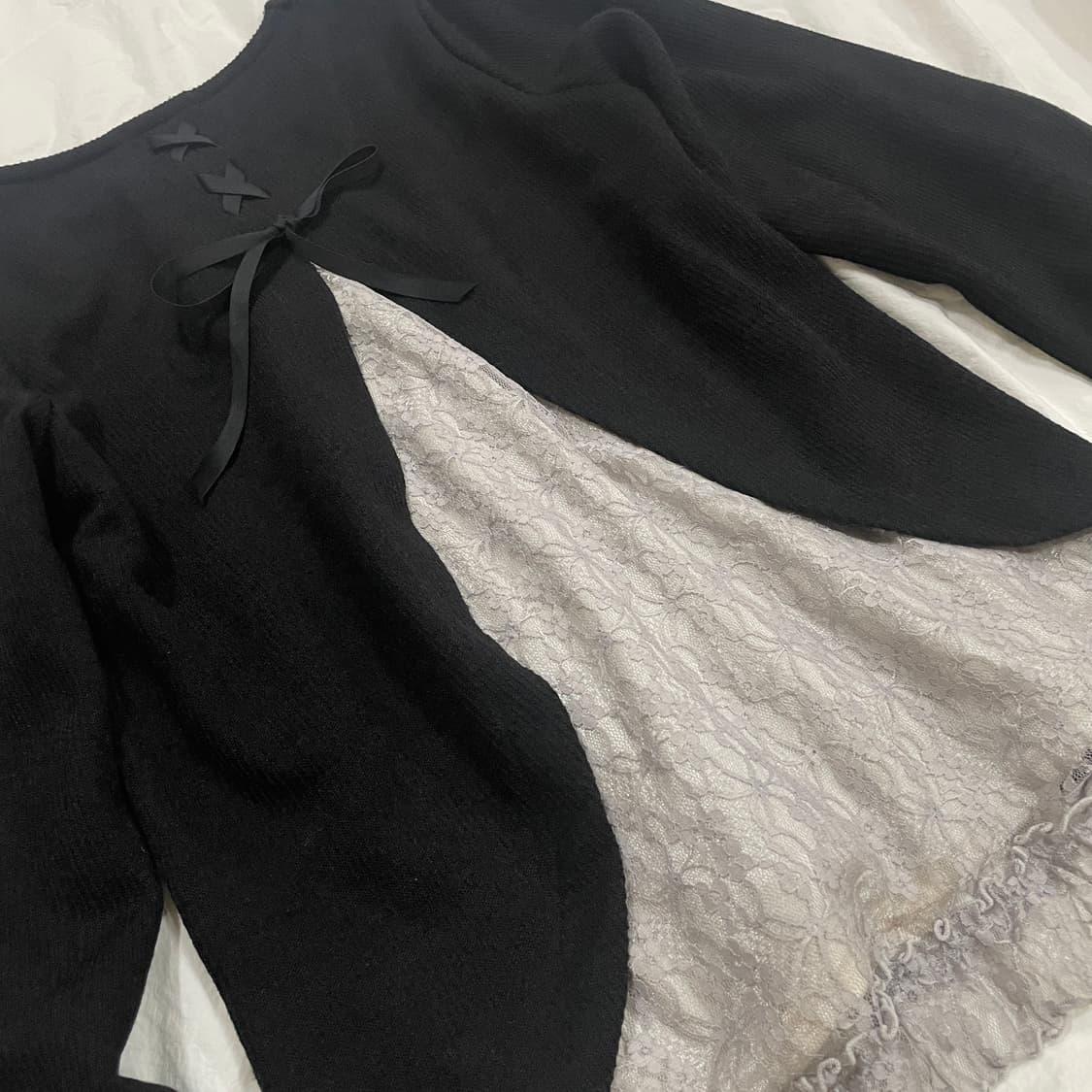 샵글리터 axes femme 엑시즈팜 레이스 니트 맨투맨 프릴  페어리 상품이미지5