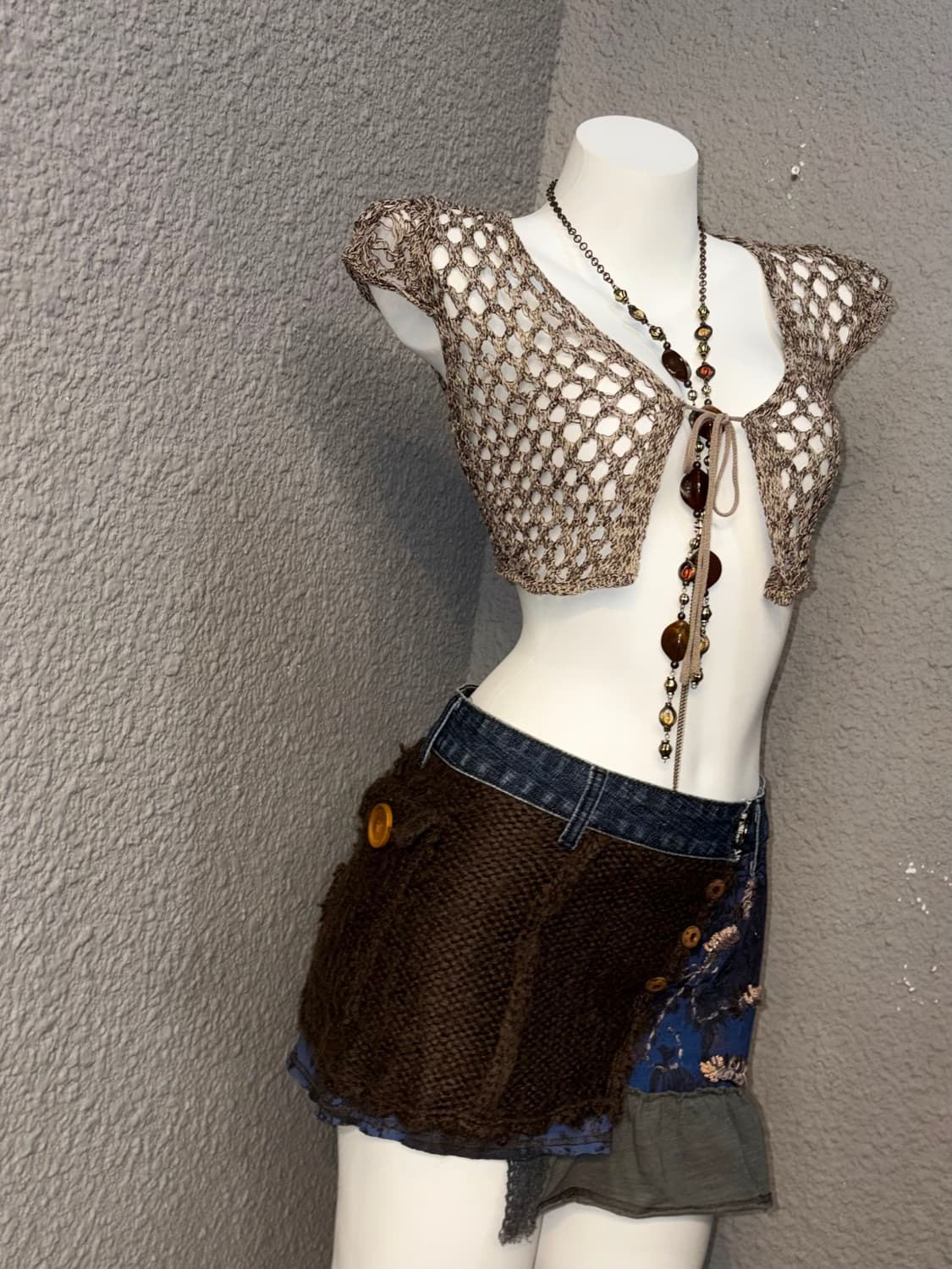 자수 데님 스커트 상품이미지2