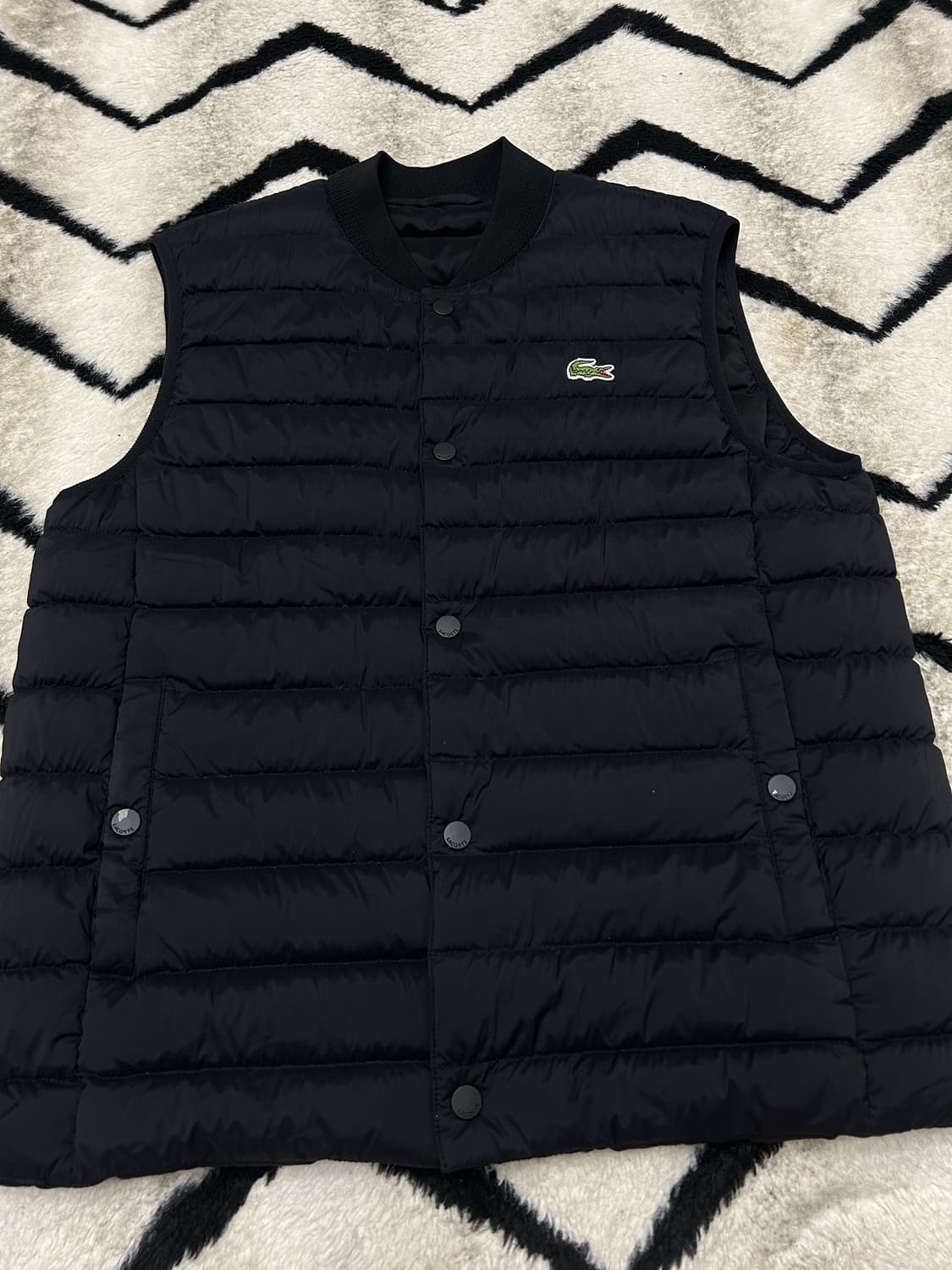 [M]라코스테 경량 덕다운 베스트/블랙/버튼까짐 상품이미지3