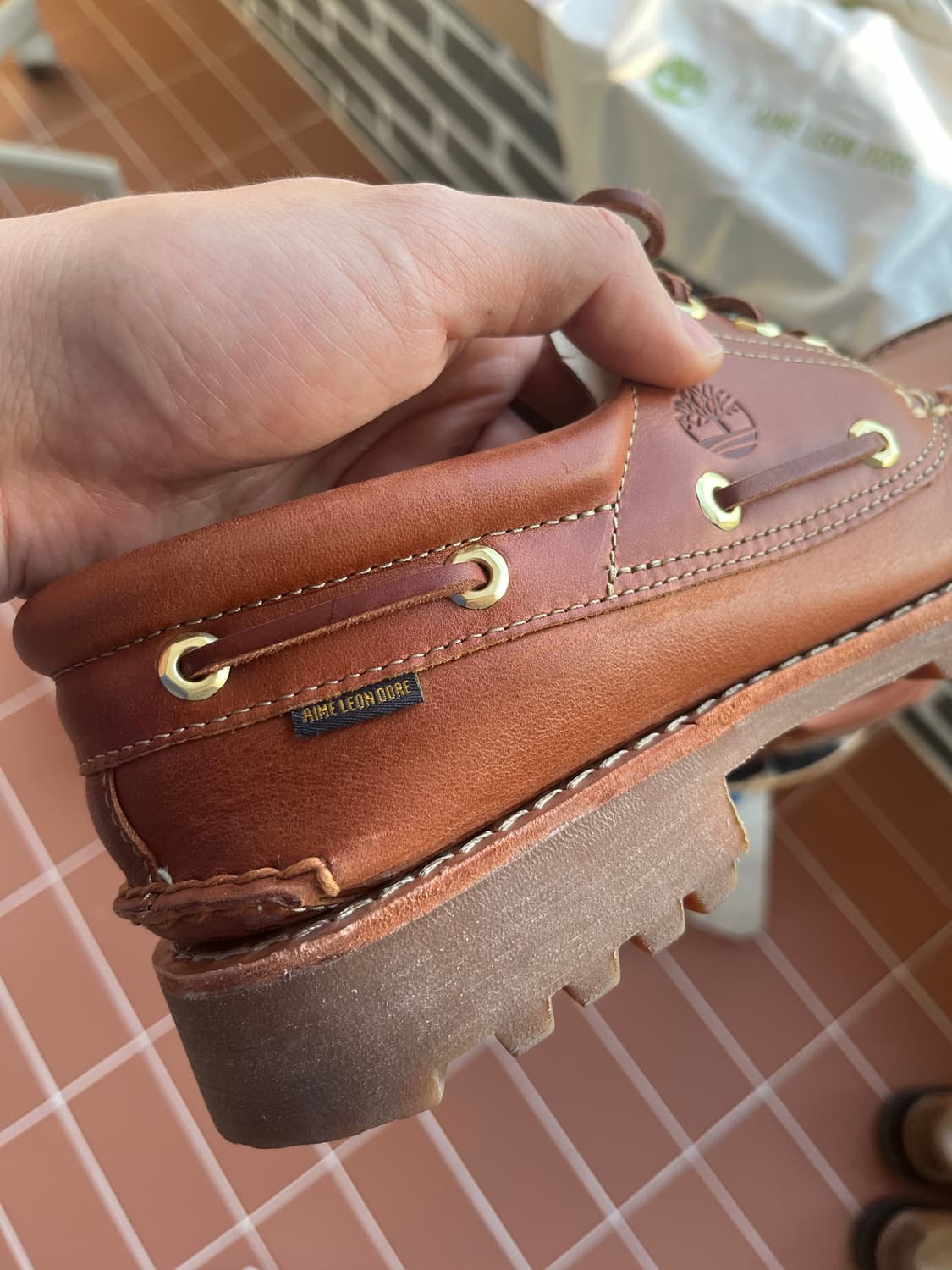 팀버랜드 x 에임레온도르 3아이 보트슈즈 미디움 브라운 상품이미지4