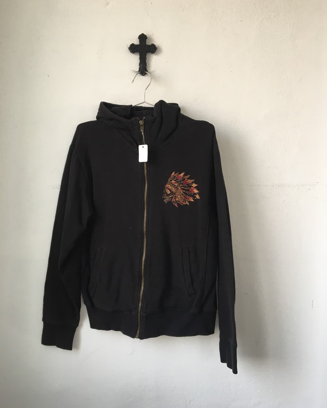 Back needle works point hood zip up 상품이미지2