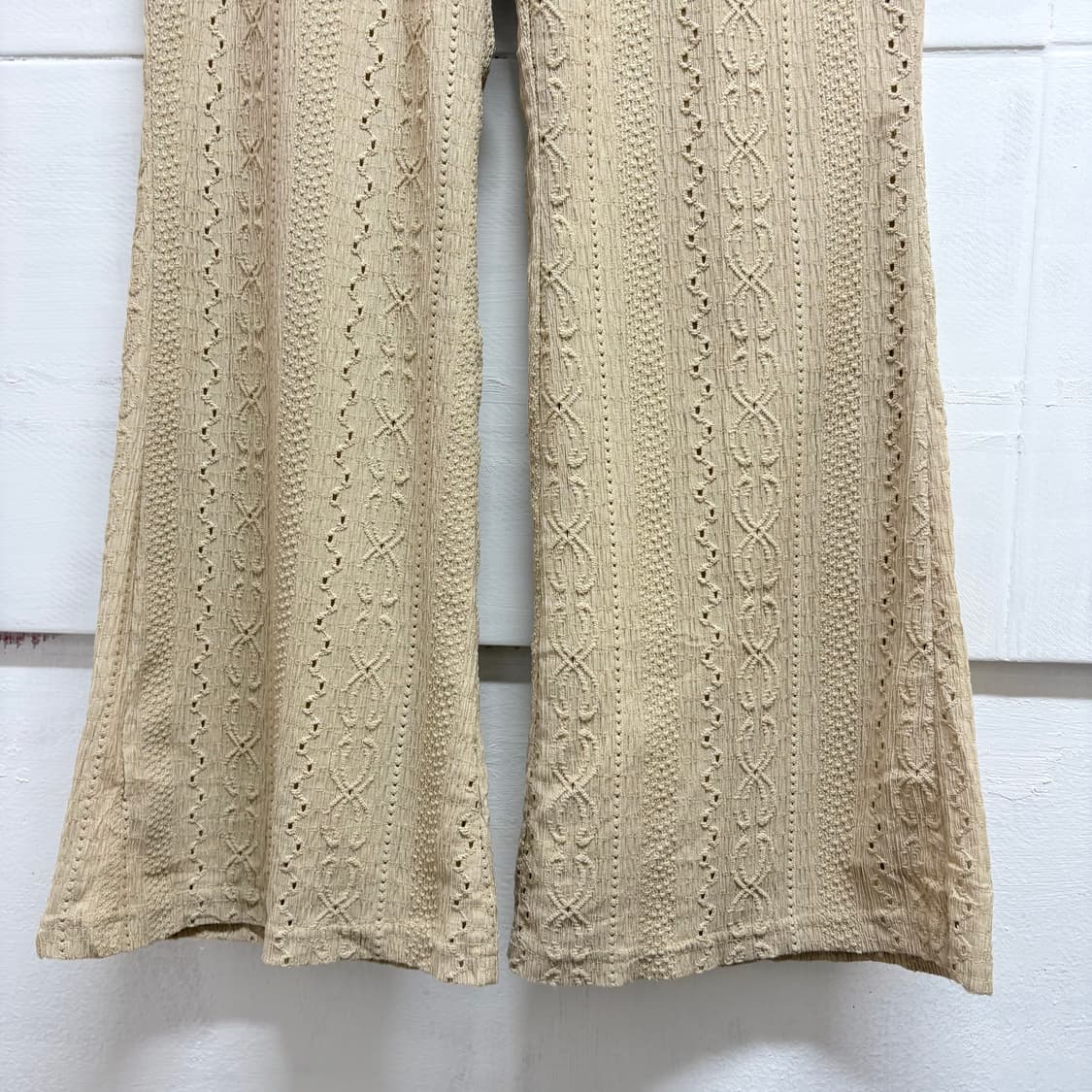 베이지 펀칭 레이어드 밴딩 부츠컷 팬츠 L JPN 상품이미지3