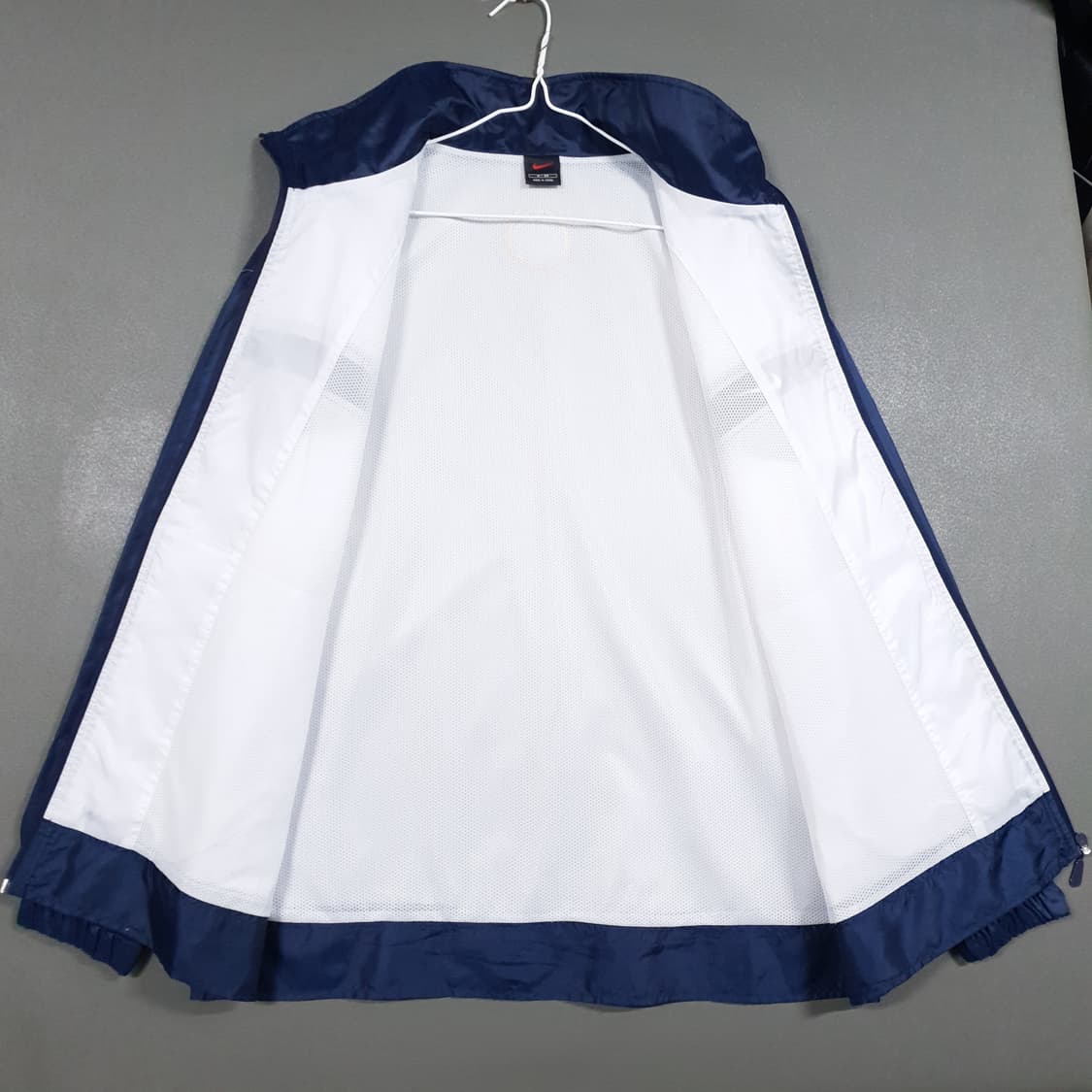 실측 XL 나이키 90s 희귀 스우시 올드스쿨 화이트네이비 바람막이 자켓 상품이미지6