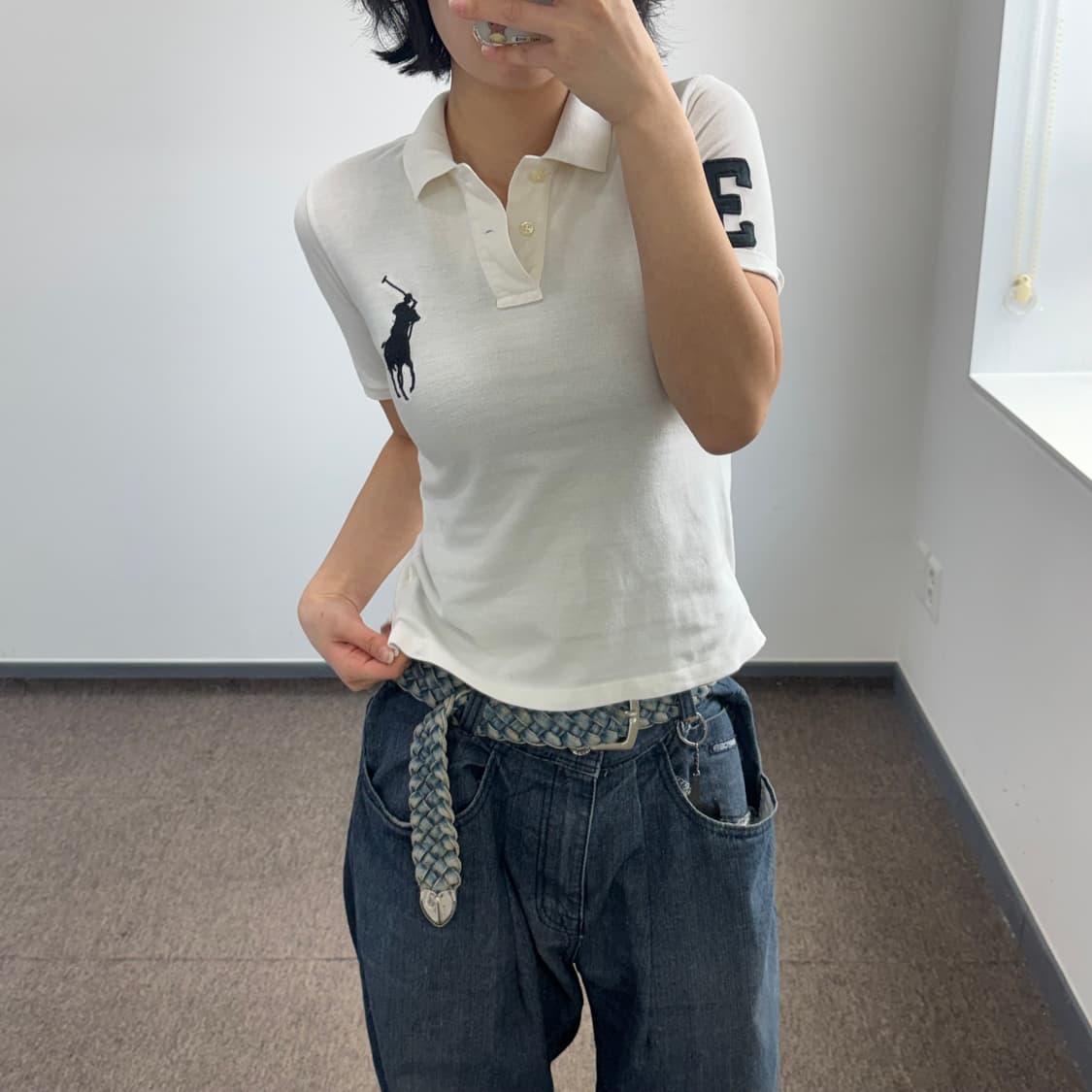 Polo 폴로 블랙 빅포니 아이보리 카라 반팔 상품이미지1