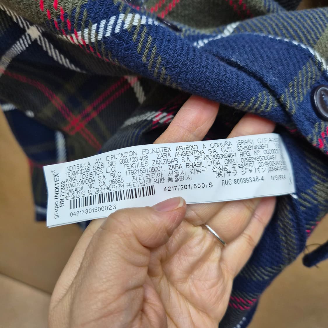 자라 릴렉스핏 체크 셔츠(새상품) 상품이미지3