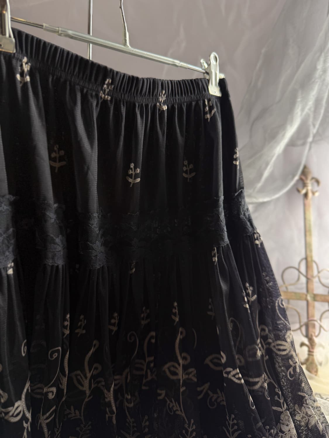 Floral Embroidered Lace Skirt 0197 상품이미지4